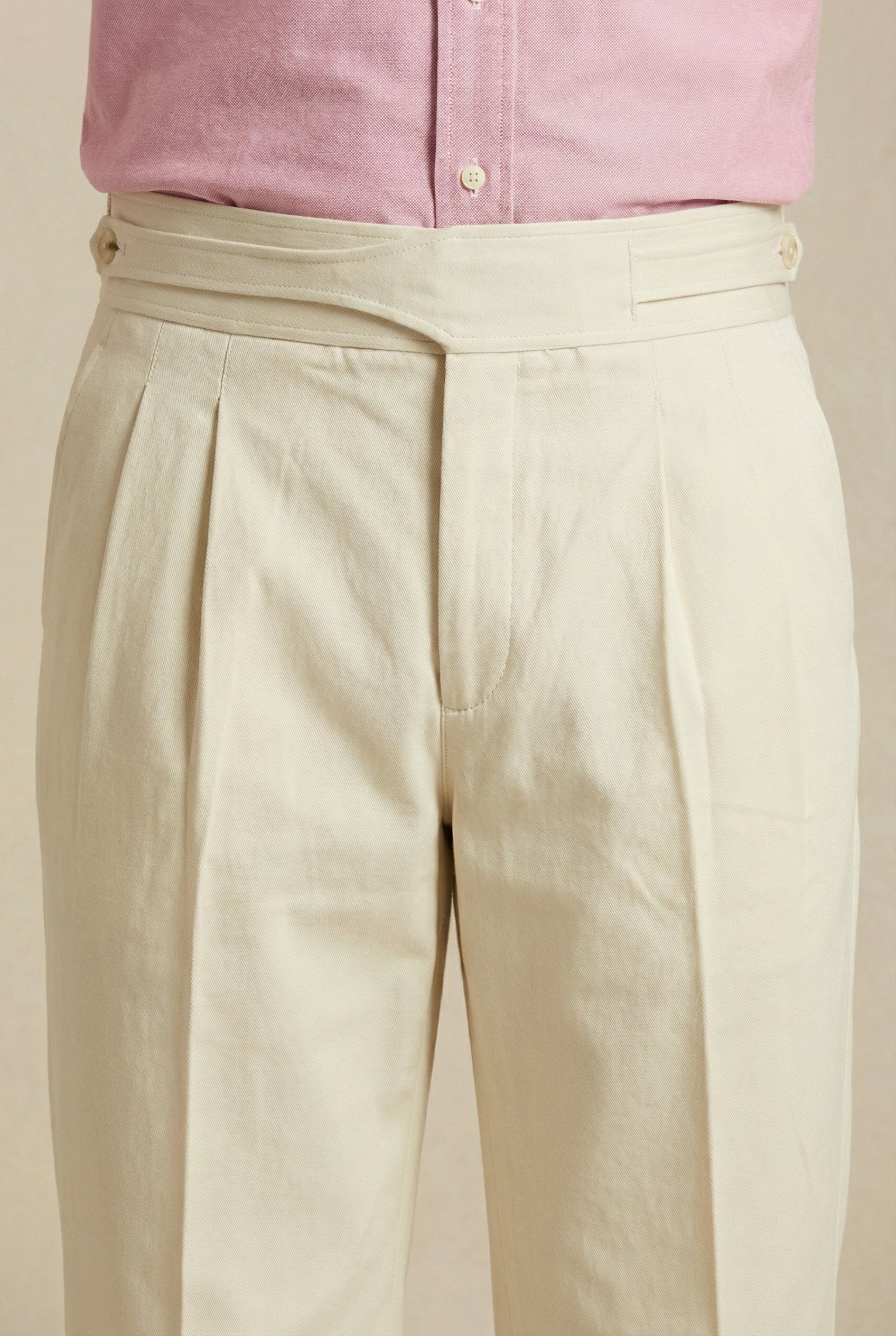 Pantalon gurkha en coton ivoire