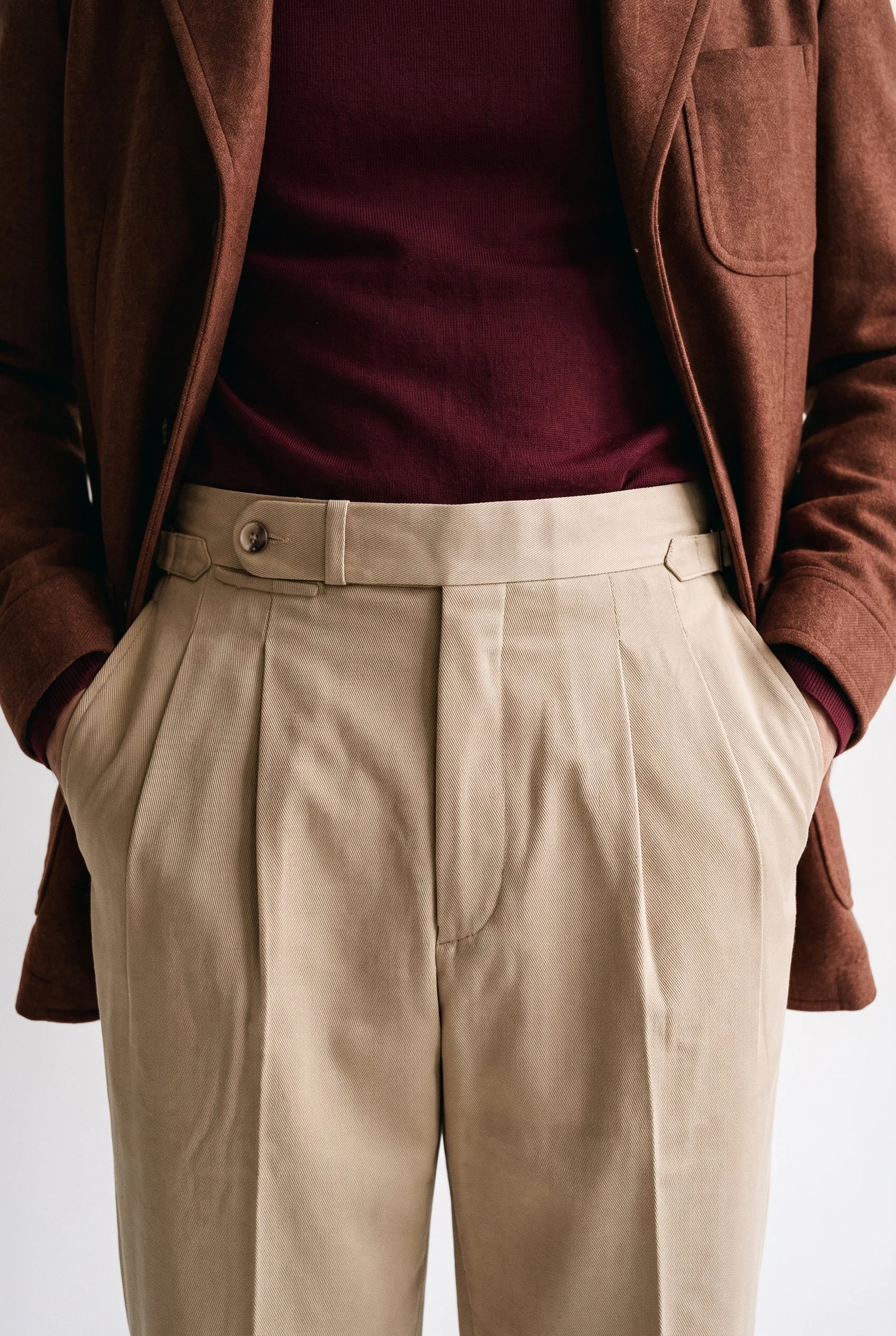 Pantalon ajusteurs en coton sable
