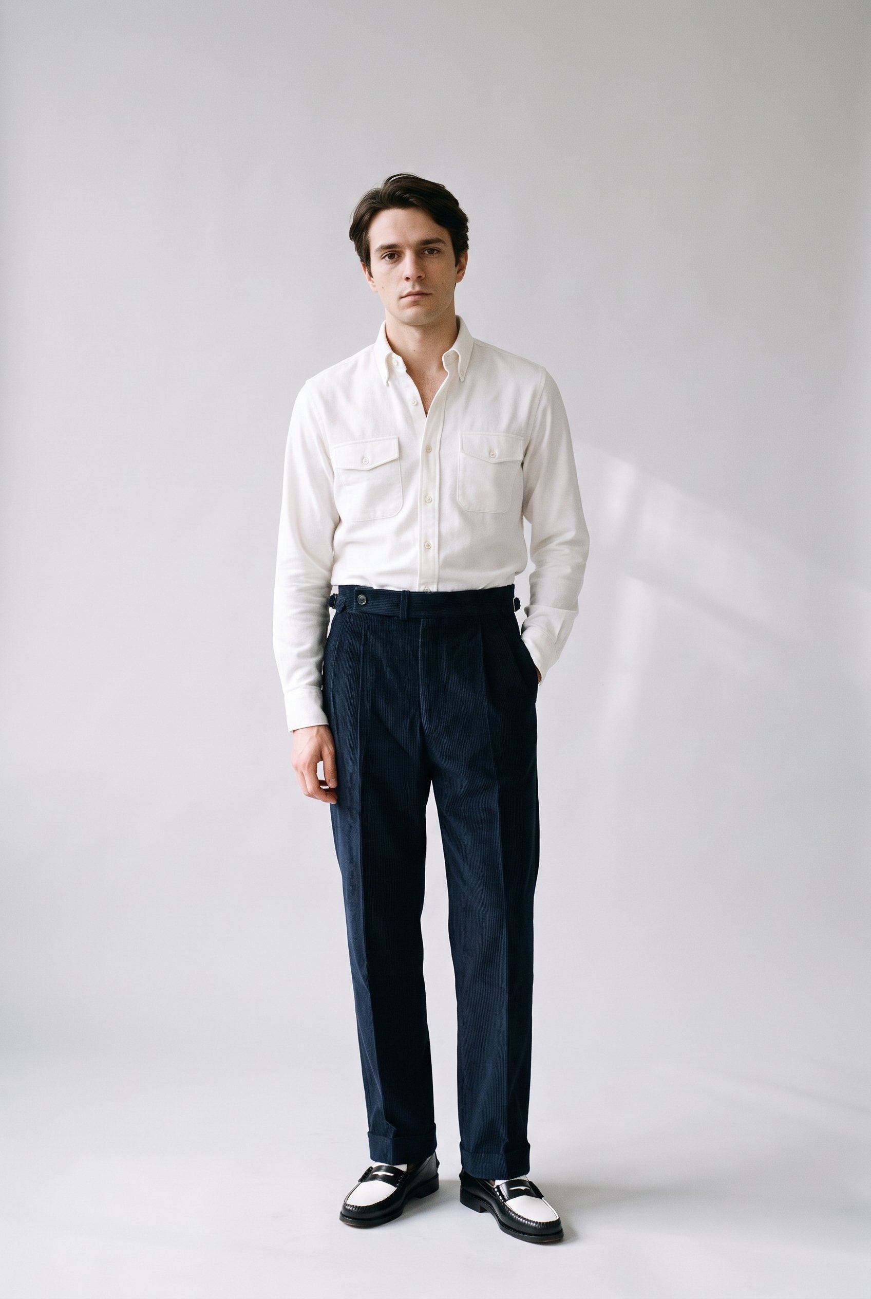 Pantalon en velours bleu roi
