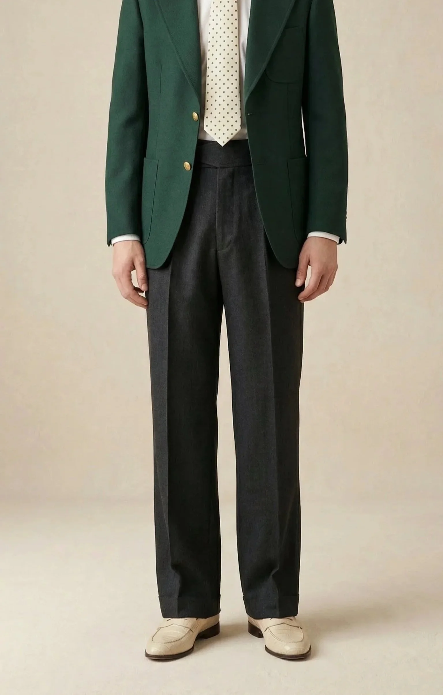 Pantalon anthracite en laine épaisse