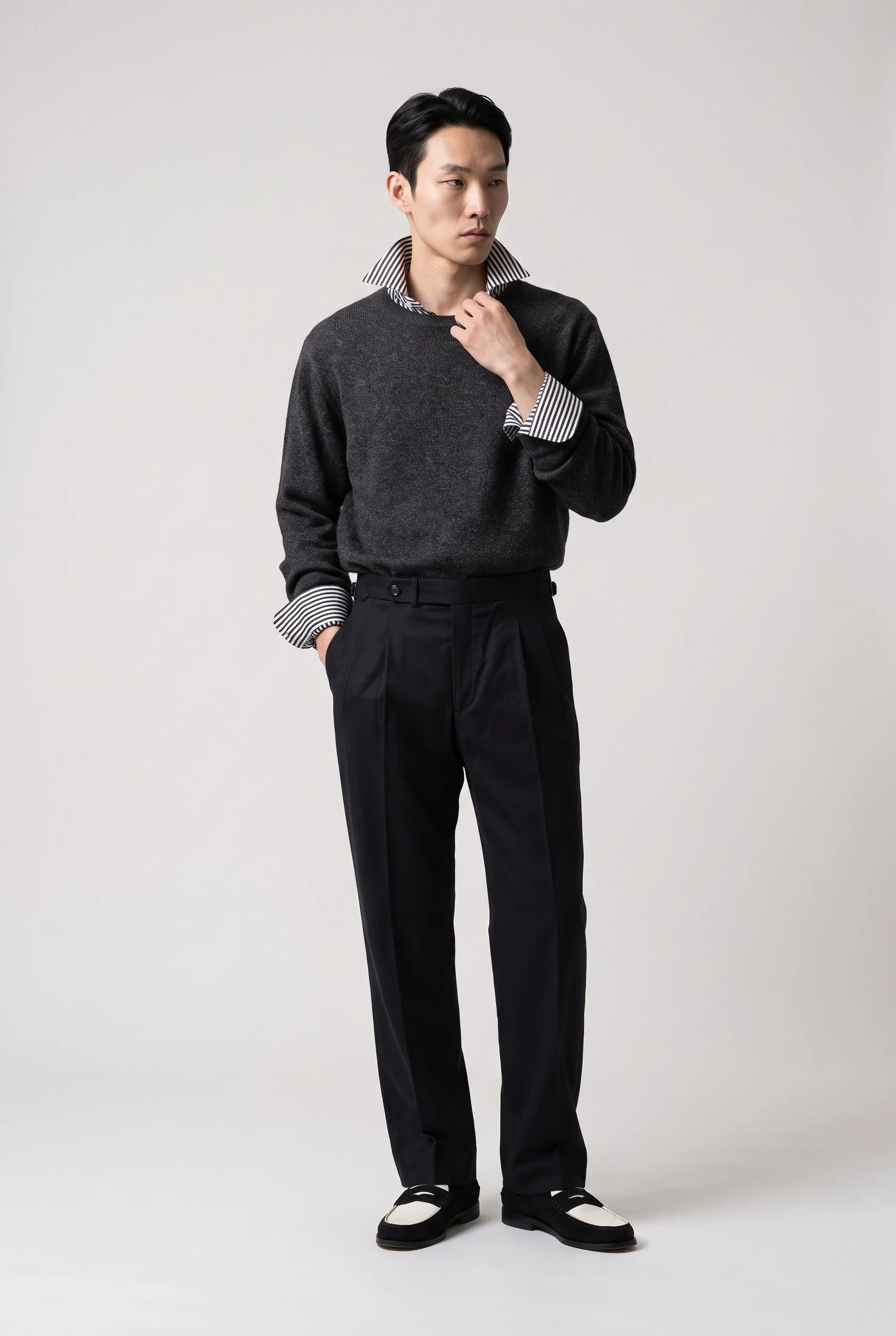 Pantalon en twill de coton noir