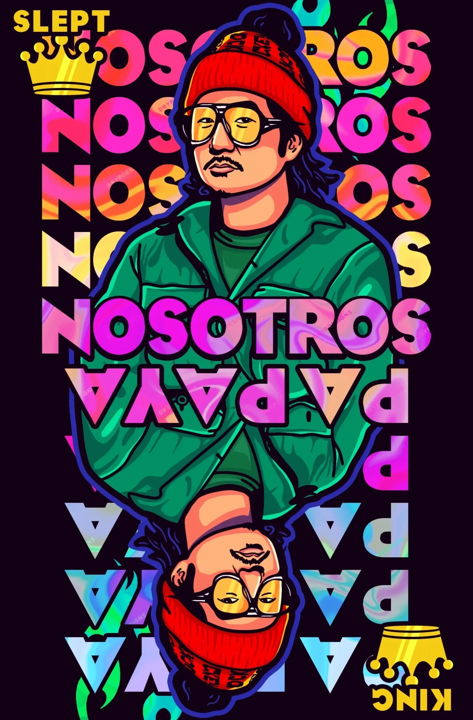 Nosotros Papaya Holographic Card (2.75"×4.75")