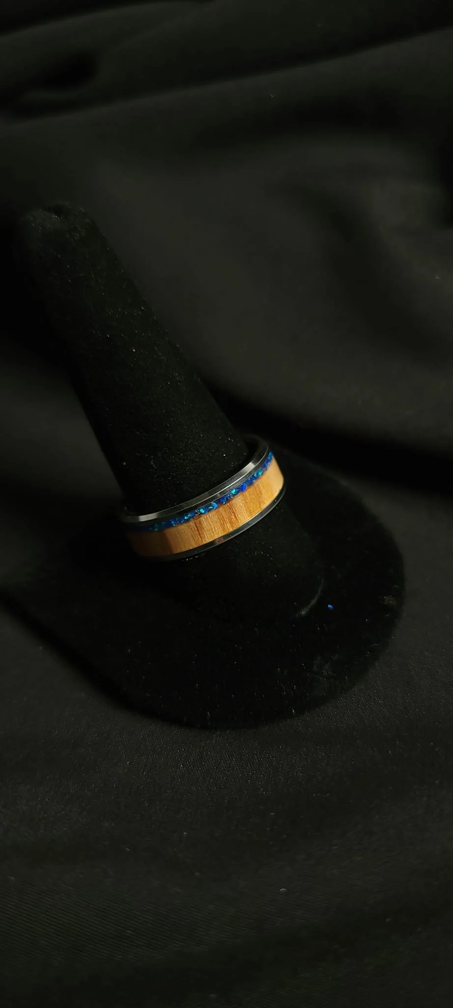 Olive Wood Inlay with Blue Opal