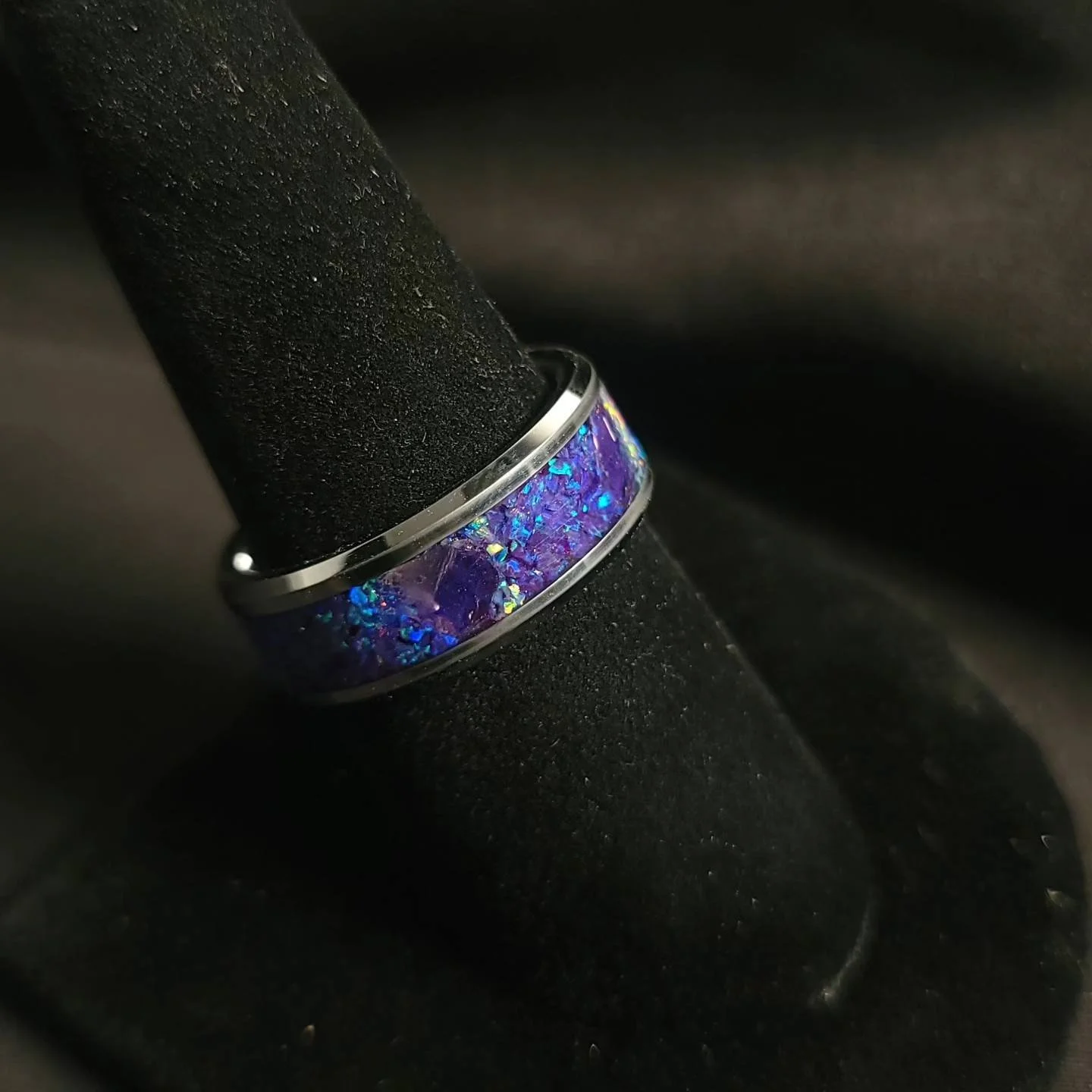 Sleepy Lavender Opal with Amethyst & Fire Turquoise Opal