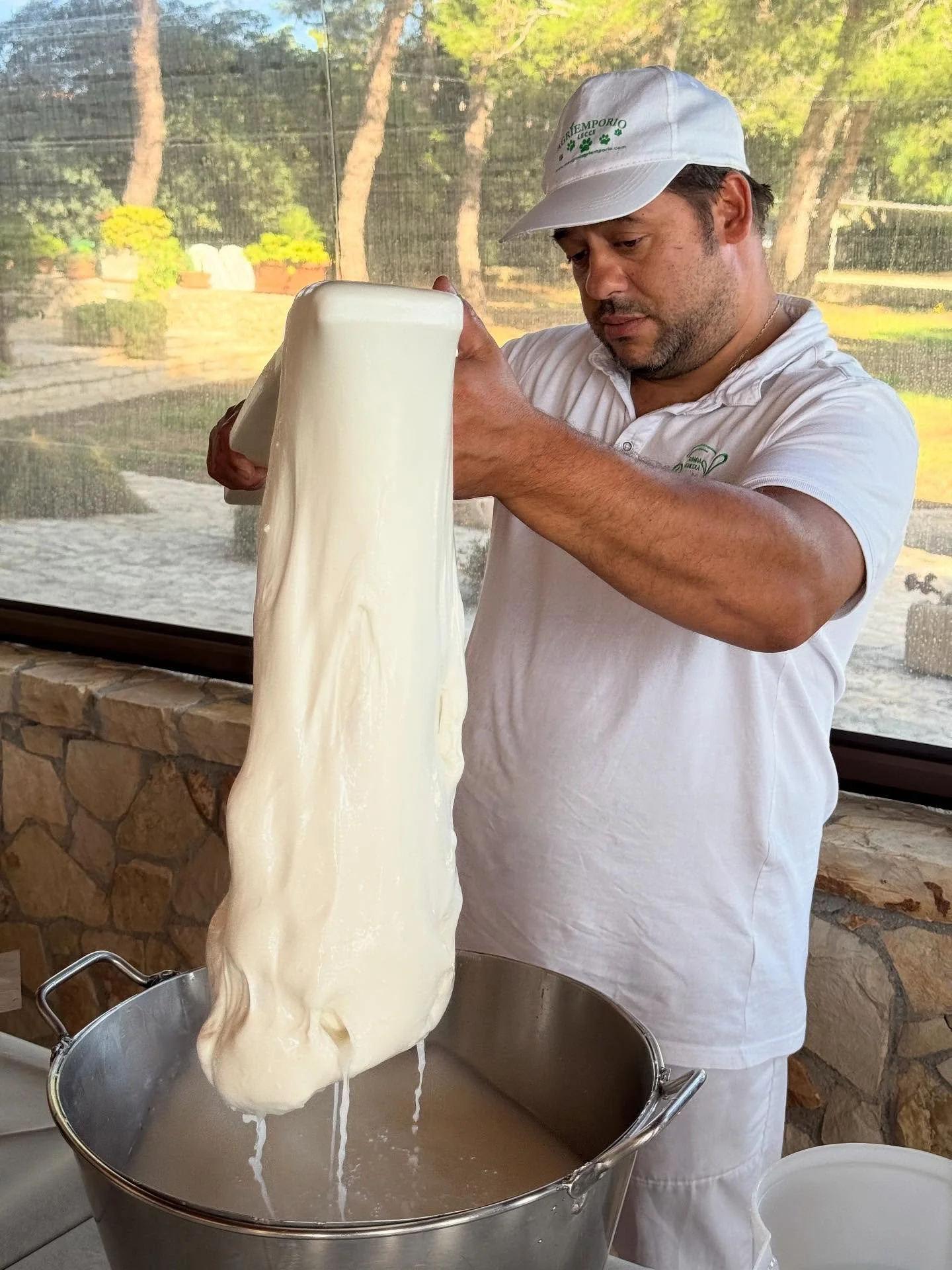 We didn’t hike ALL the time! 
Watched mozzarella being made…and then ate it for lunch 😊
.
.
.
#italy🇮🇹 #puglia #mozzarella #golocal #slowdown #walktolunch #wander #offthebeatenpath 
@country_walkers 
@heatherrobinsontravel