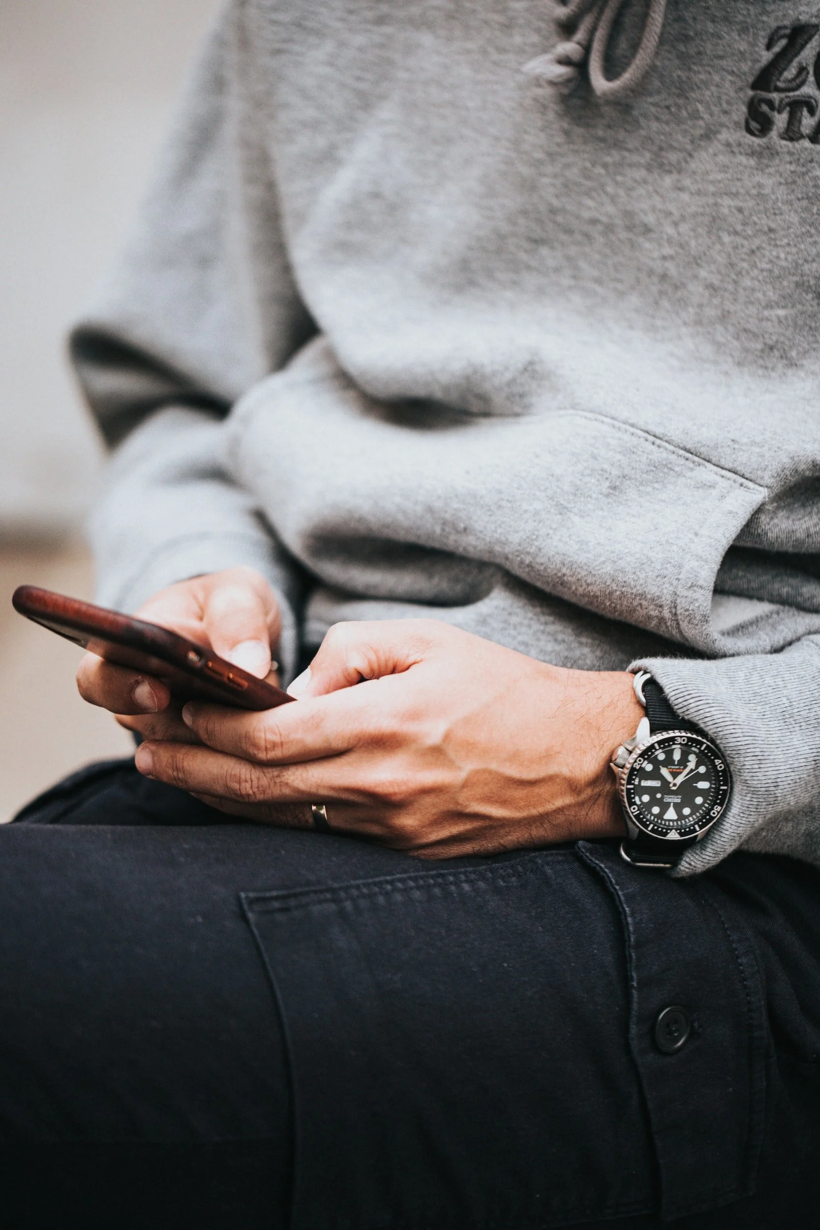 person business text messaging