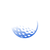 A black and white circular logo with a blue gradient at the bottom, featuring a segmented design resembling a globe or sphere.