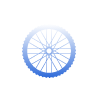 Blue electric wheel or gear icon