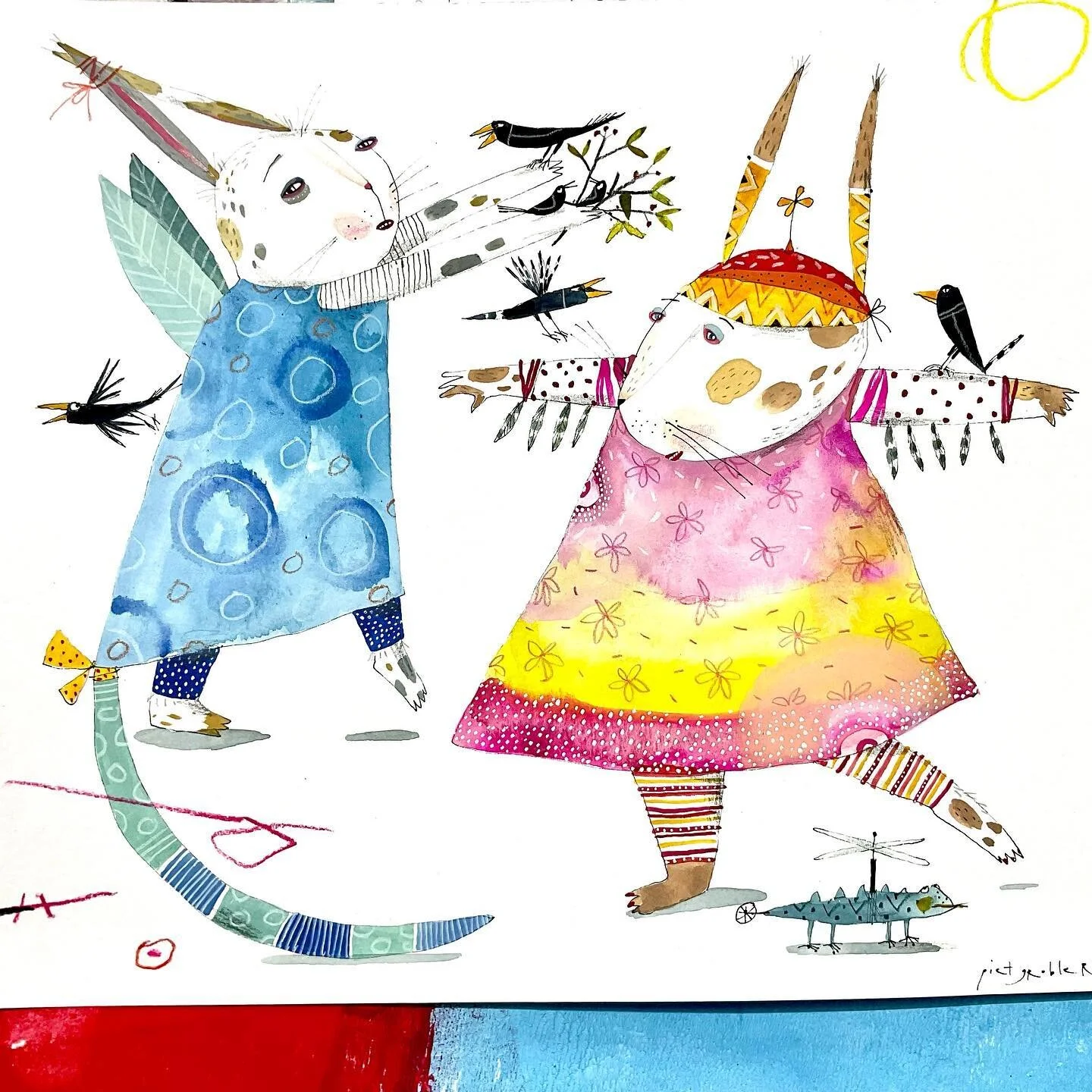 I FEAR MY CHAKRAS MIGHT BE BLOCKED, IN&Eacute;Z!
Mixed media
#childrensbookillustrators #illustrationsartists #folkartlife #illustrationsoninstagram #picturebookillustrator #illustrationlovers #rabbit #illustrationarts #illustrationinspiration #folkt