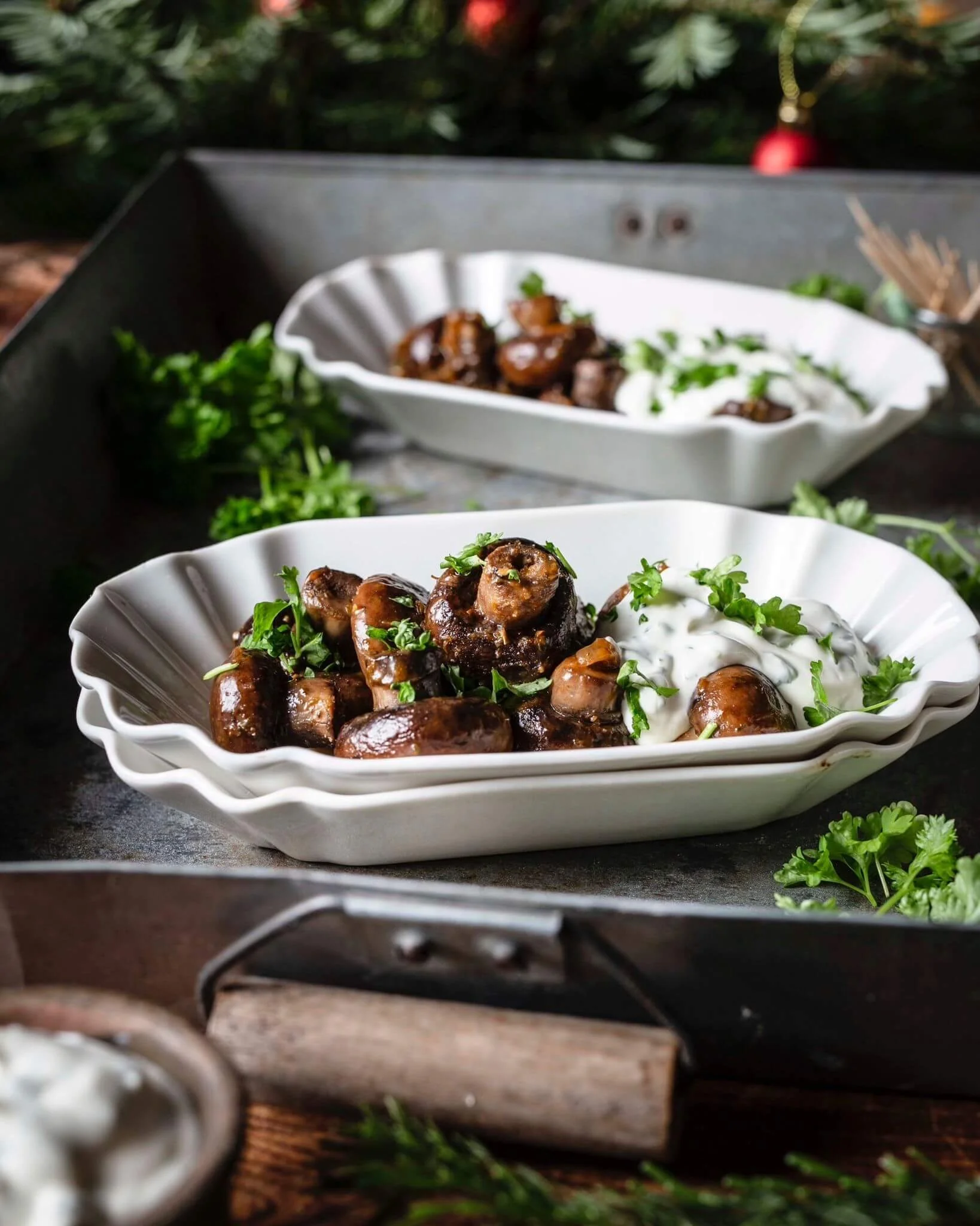 Champignons wie vom Weihnachtsmarkt