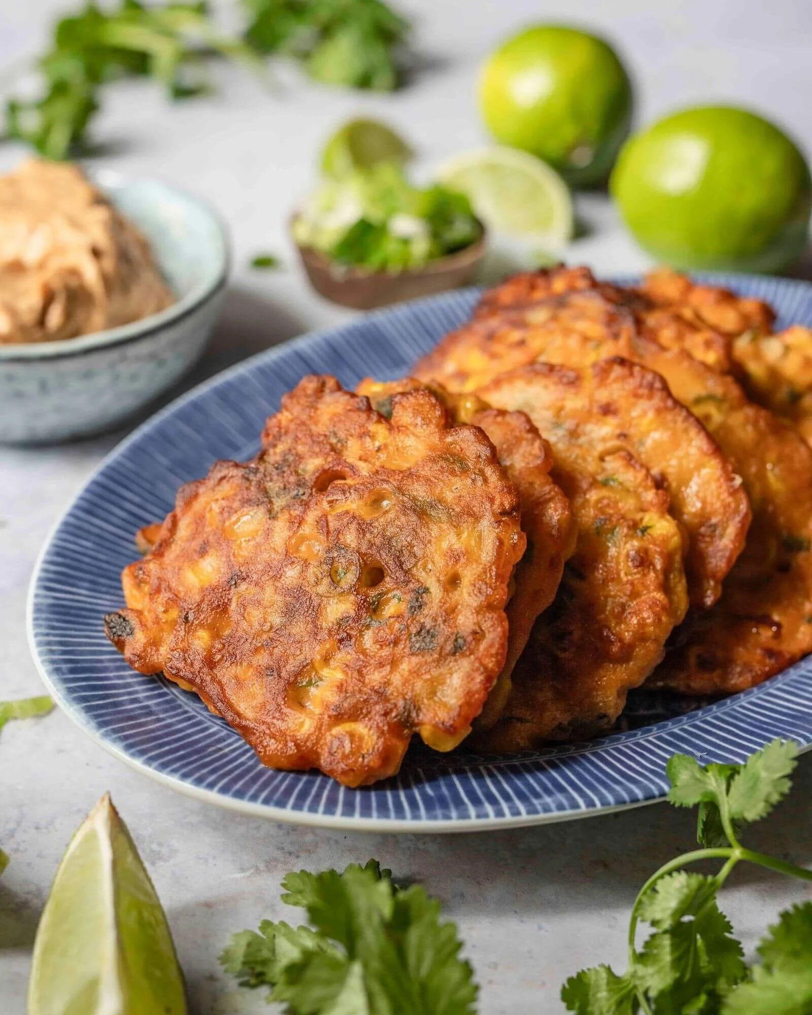 Gemüse Bratlinge mit Erdnuss Kokos Sauce