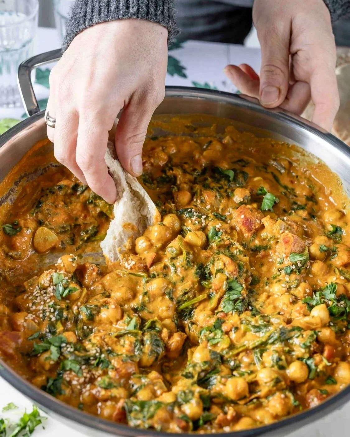 Vegetarisches Kichererbsen Curry mit Kokosmilch