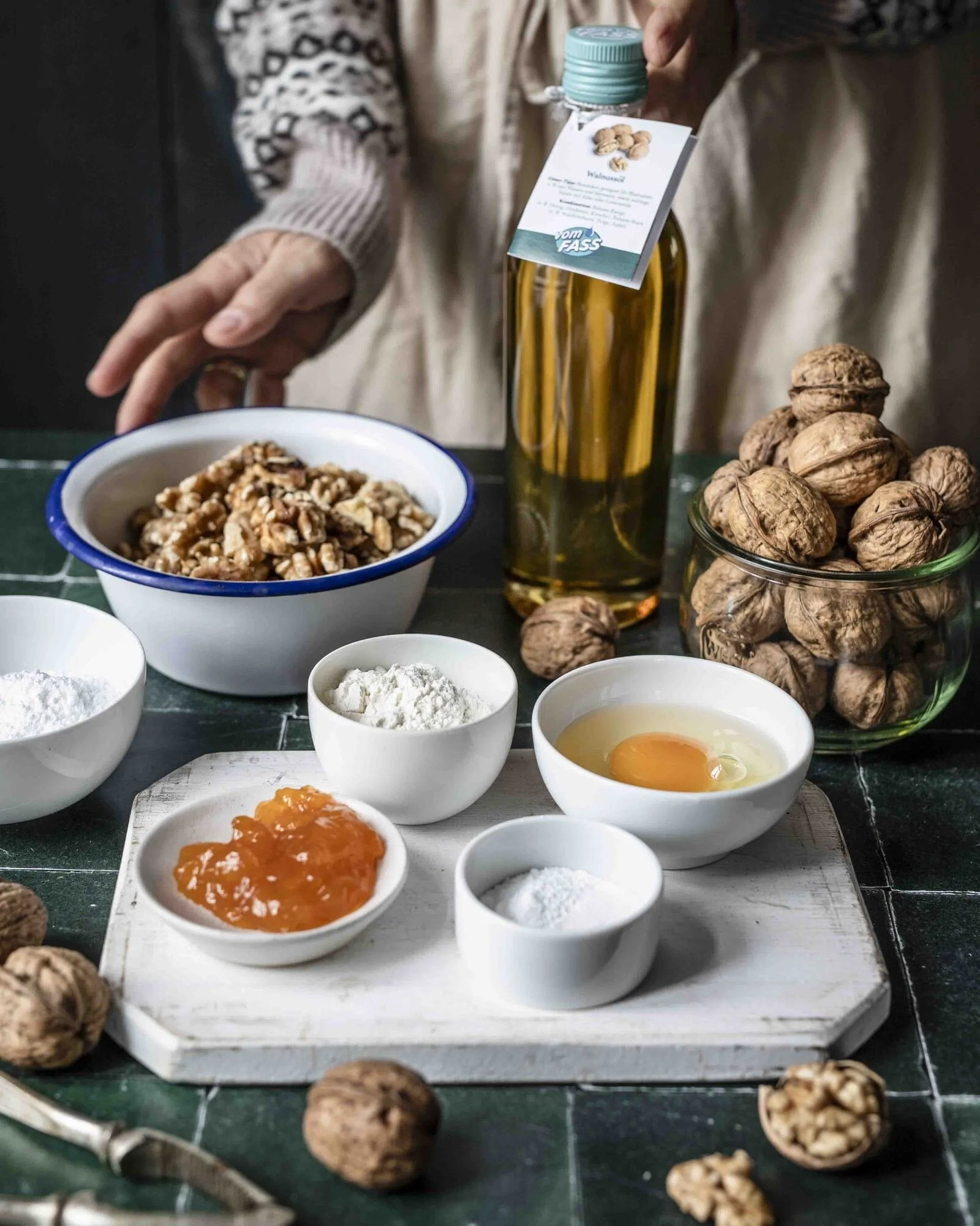 Walnuss Crinkle Cookies