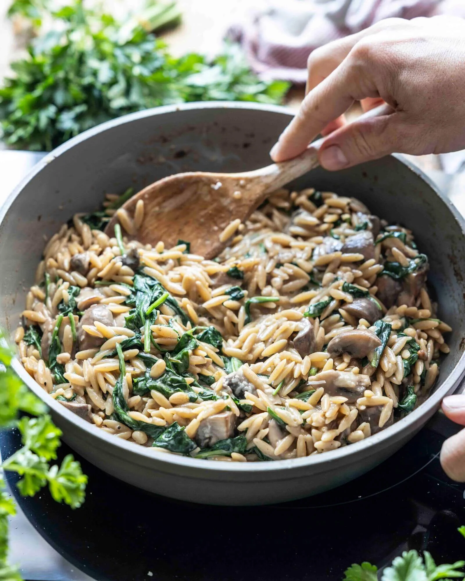 cremiges Champignon Orzotto