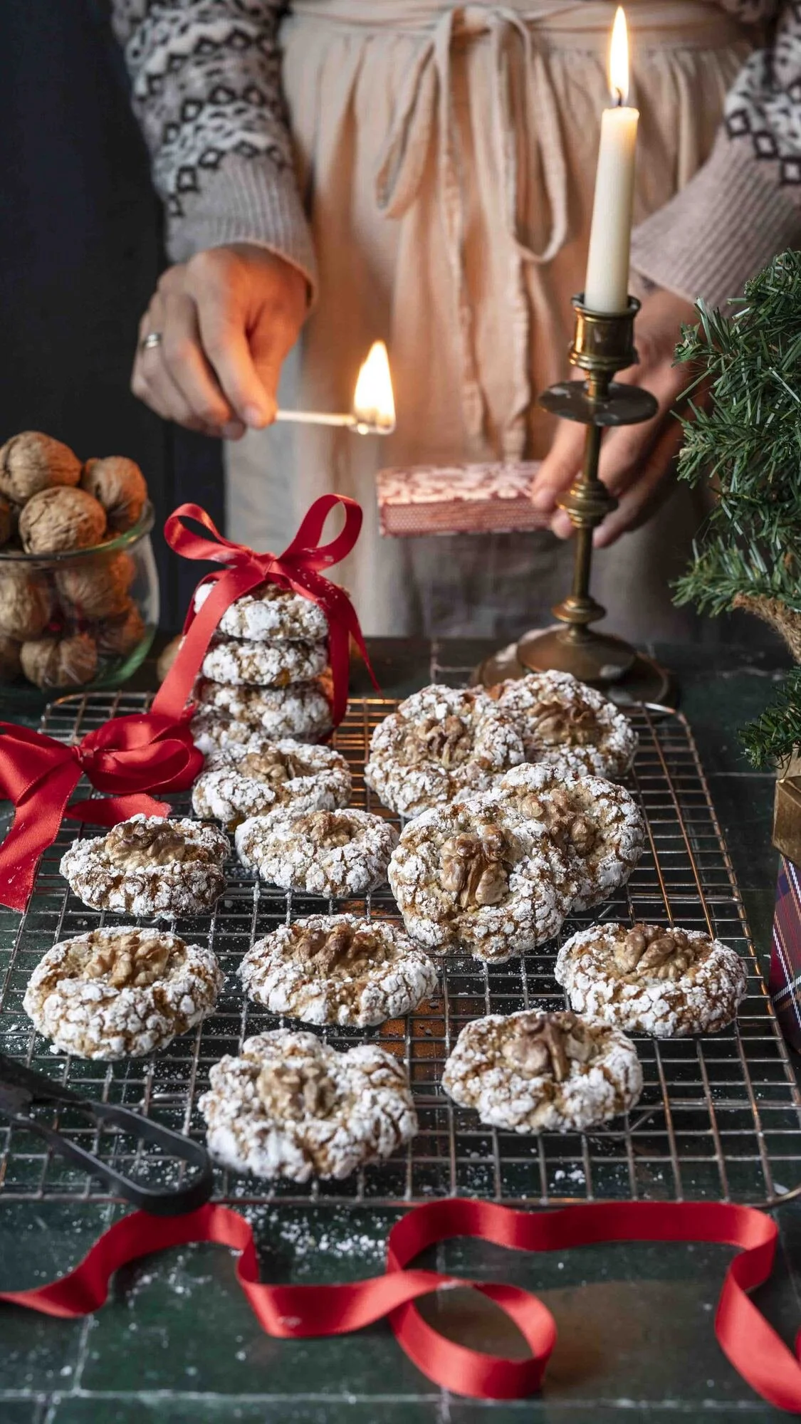 Walnuss Crinkle Cookies