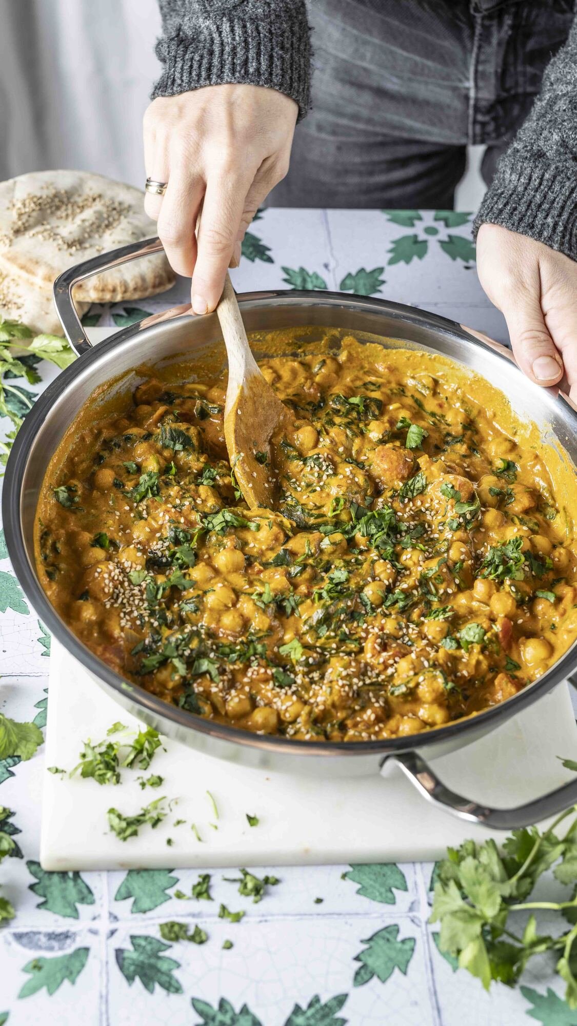 Kichererbsen Curry mit Kokosmilch