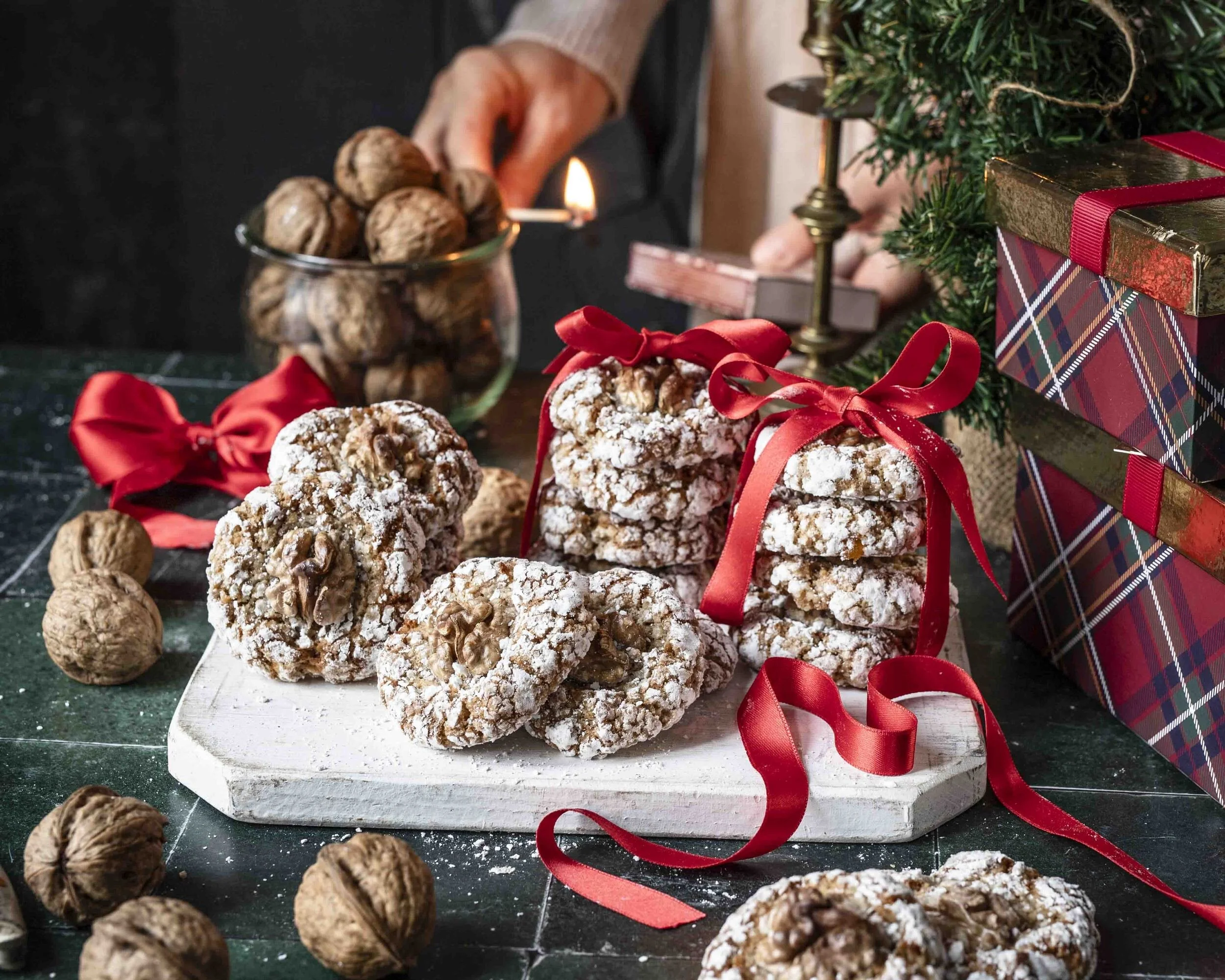 Walnuss Crinkle Cookies