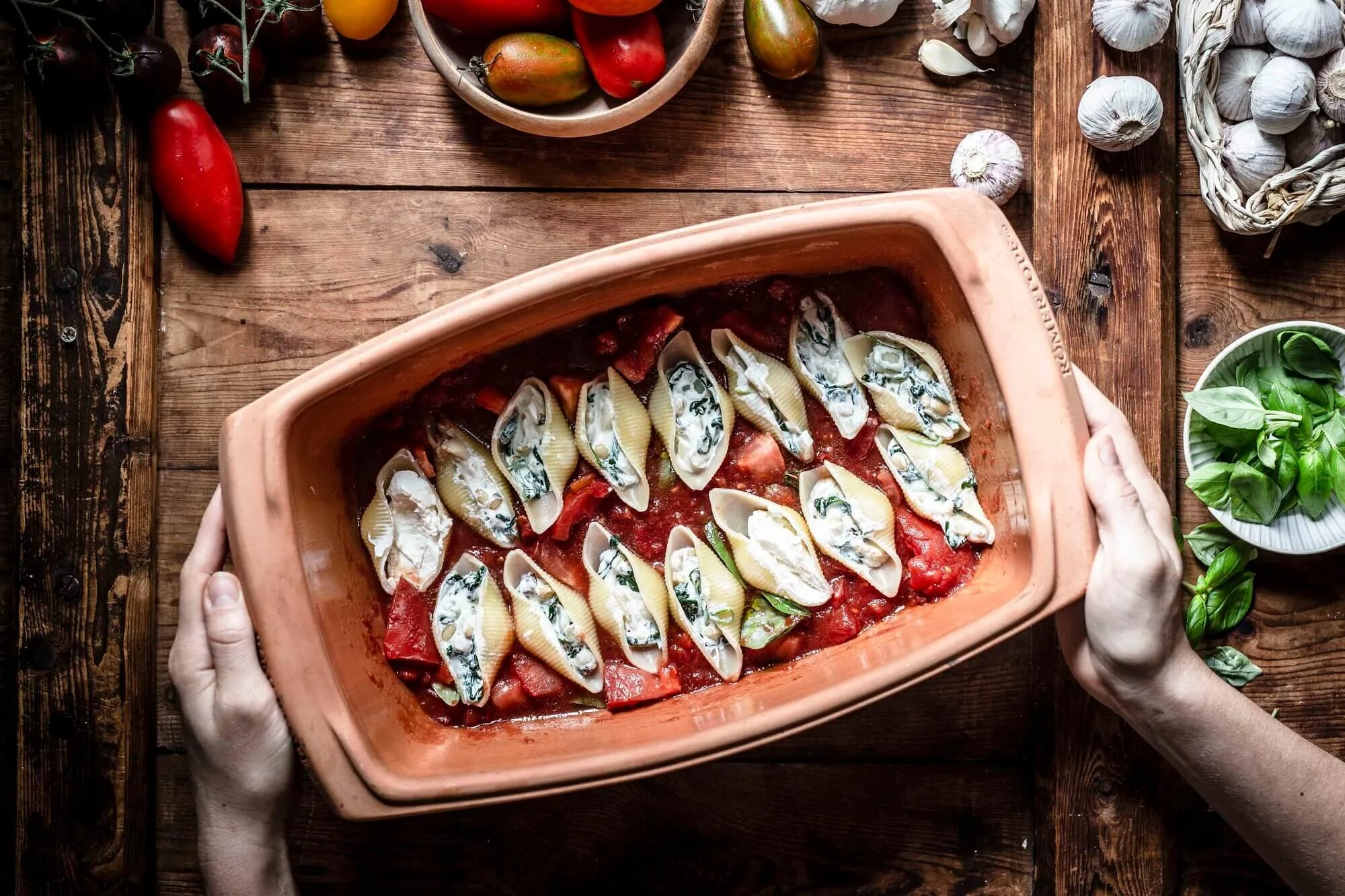Gefüllte Muschelnudeln mit Ricotta und Mangold - Klara &amp; Ida