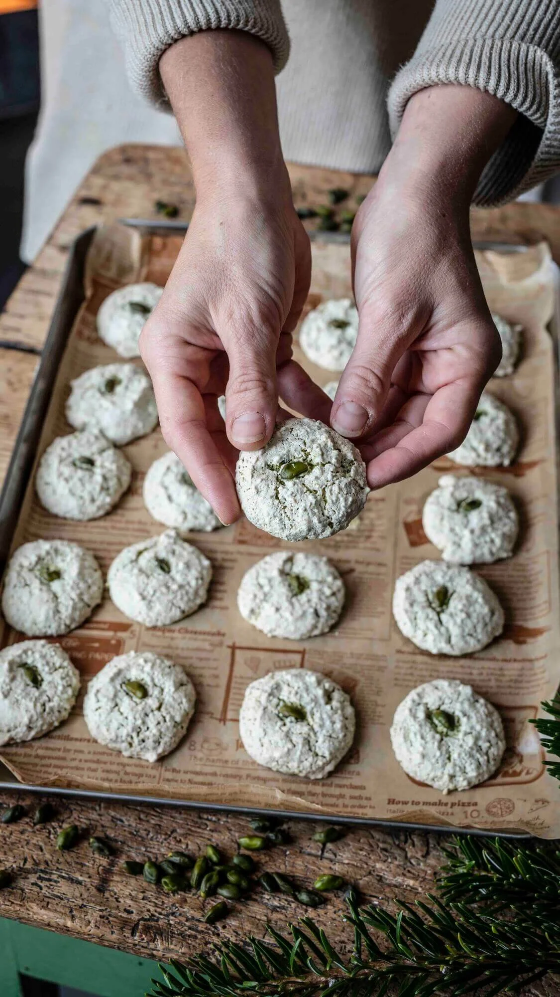 Pistazien Makronen mit Mandeln