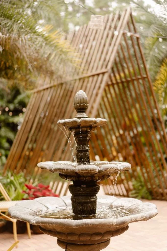 Tropical garden wedding reception venue near Clermont Florida at The Pinery Forest and Garden