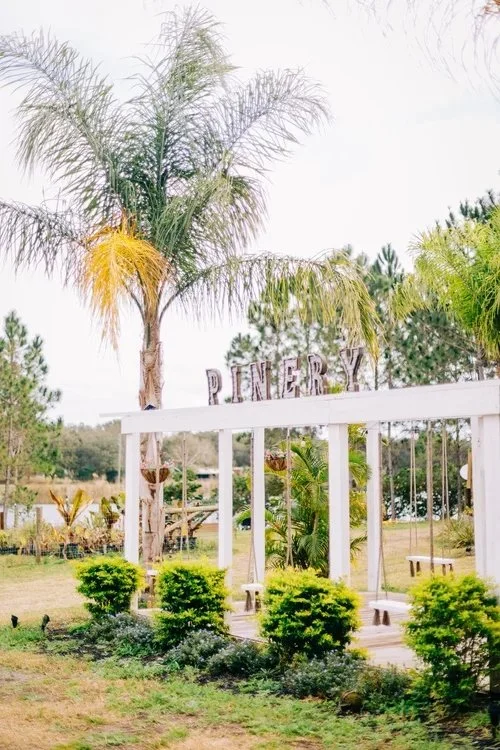 Couple at The Pinery Forest and Garden wedding venue near Ocala Florida