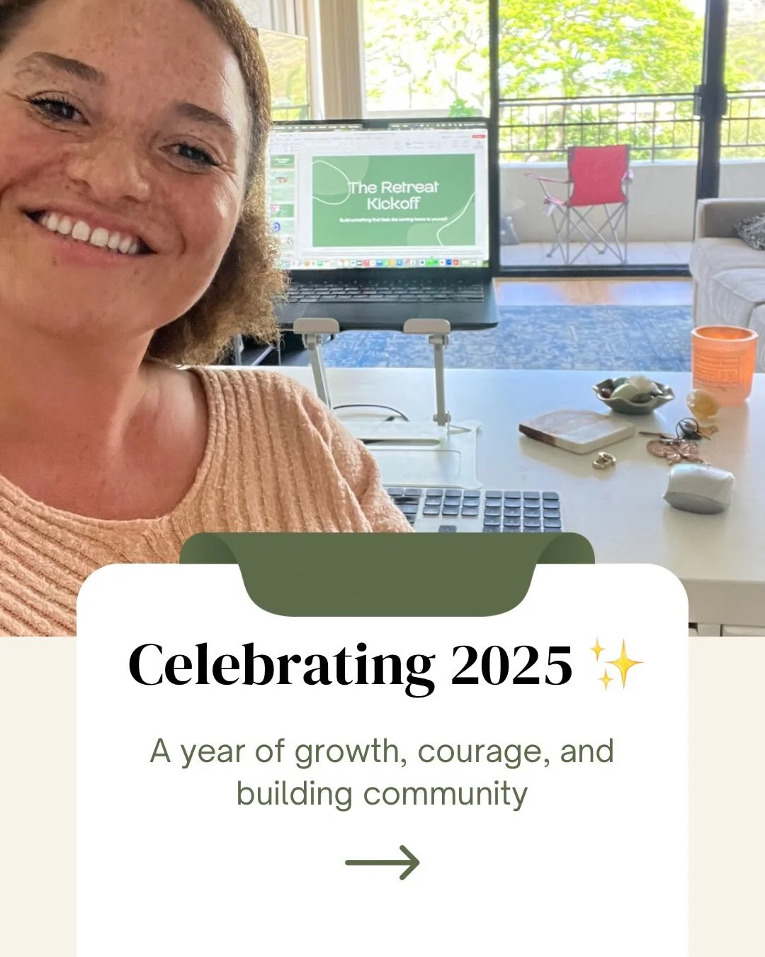 2025 was a year of building, growing, building real community, and learning to choose myself.

I took my work on the road - workshops in NYC and LA (with more coming Jan-April 2026!). I ran my first retreat. Launched group coaching and the Retreat Co