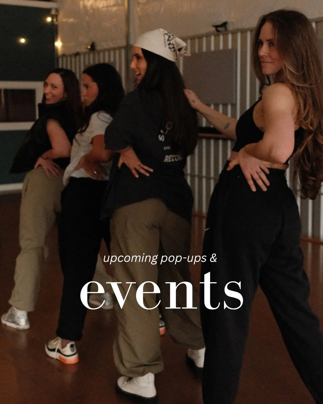 spring !! events !! 🌦️ 

🕺 𝘴𝘪𝘨𝘯 𝘶𝘱 𝘦𝘢𝘳𝘭𝘺, 𝘣𝘳𝘪𝘯𝘨 𝘺𝘰𝘶𝘳 𝘧𝘳𝘪𝘦𝘯𝘥𝘴, 𝘭𝘦𝘵&rsquo;𝘴 𝘣𝘰𝘰𝘨𝘪𝘦. 

4/11 reggaeton HIP HOP: intermediate

4/17 SEXY HEELS [open level]

4/19 afrofusion w/ live drummers!

5/2 BREAKDANCE workshop
