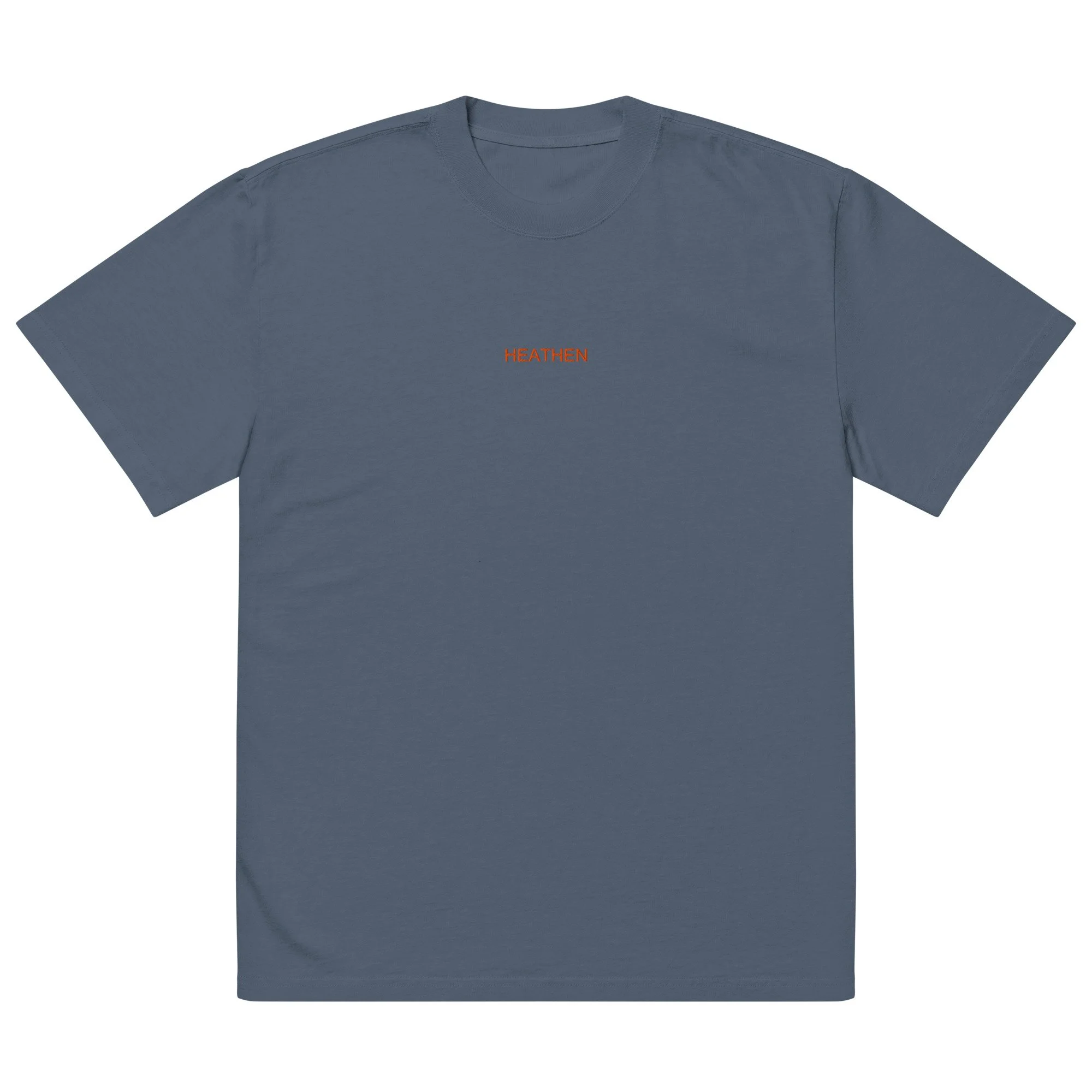 RELAXED FIT HEATHEN T-SHIRT - INDIGO / ORANGE