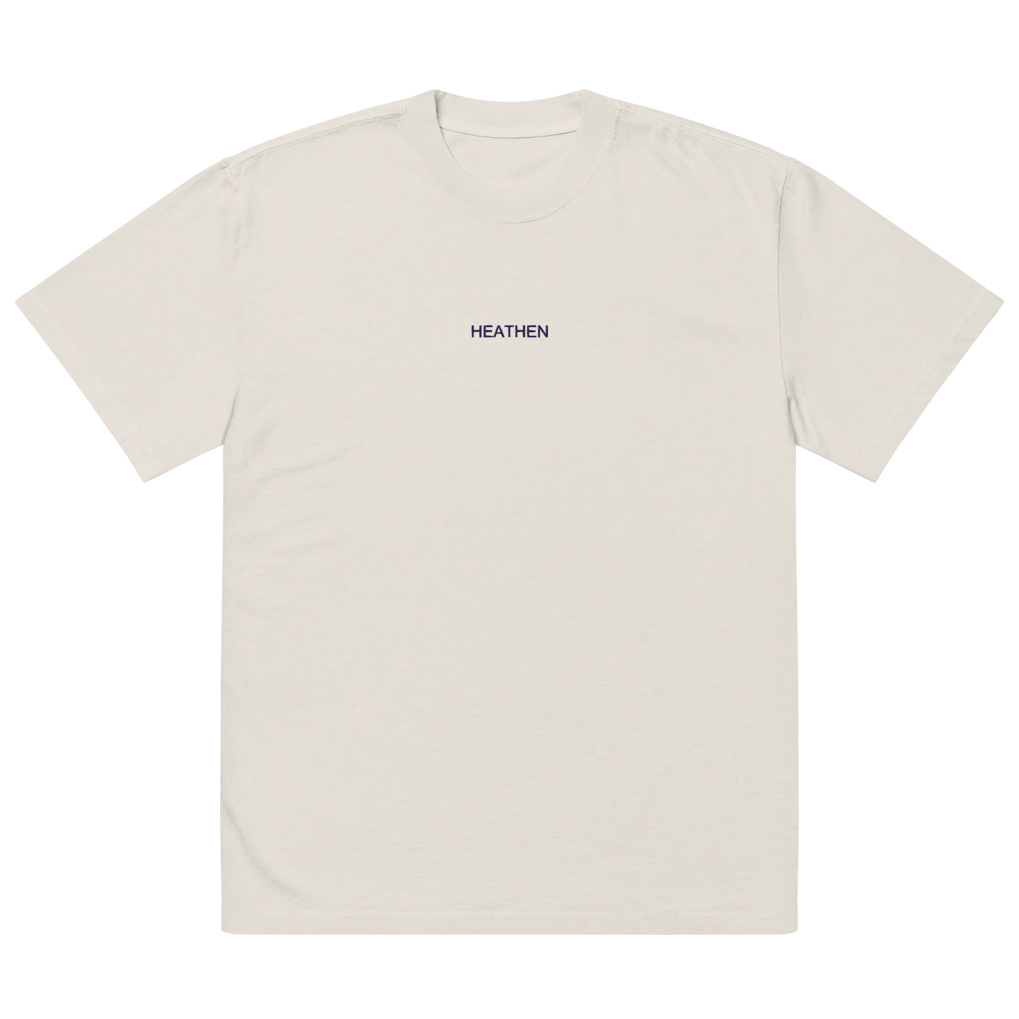 RELAXED FIT HEATHEN T-SHIRT - BONE / NAVY