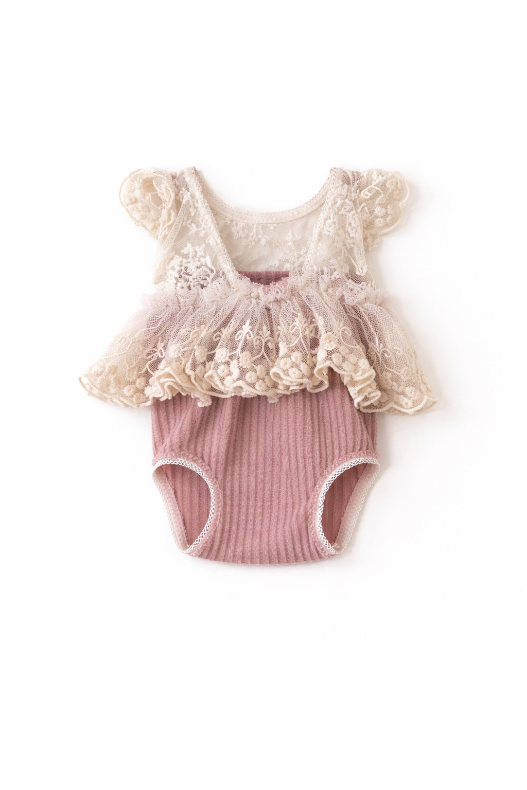 J-NB-Pink Romper with White Lace Overlay.png