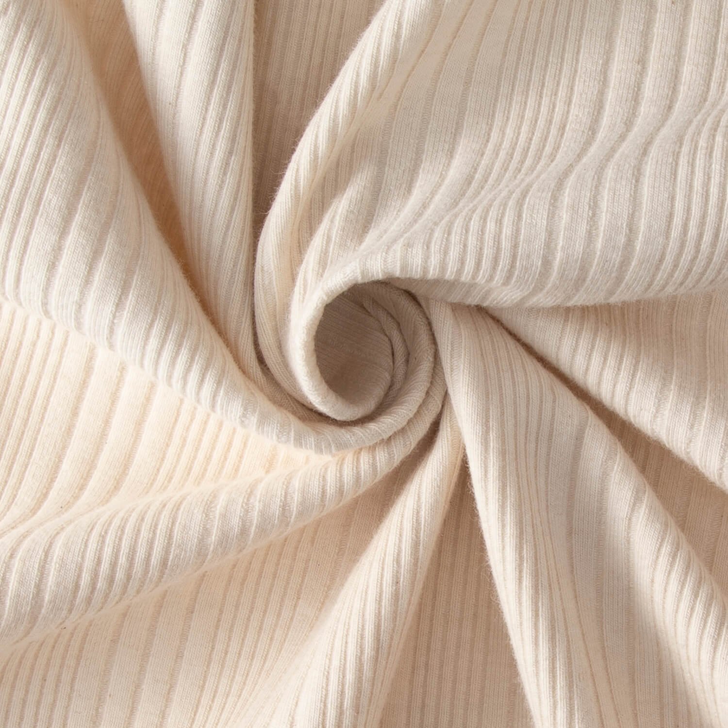 Cali Fabrics Light Tan Cotton/Modal Stretch Lightweight Rib Knit Fabric by  the Yard