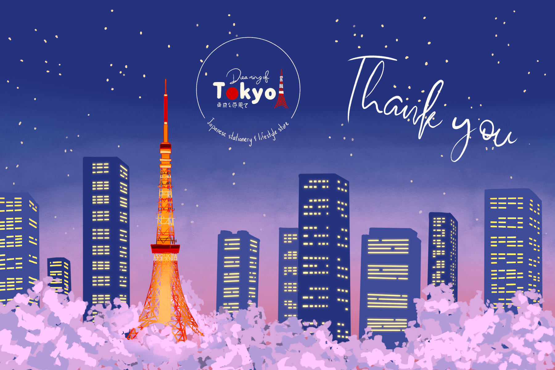 Dreaming of Tokyo Thank-you Card