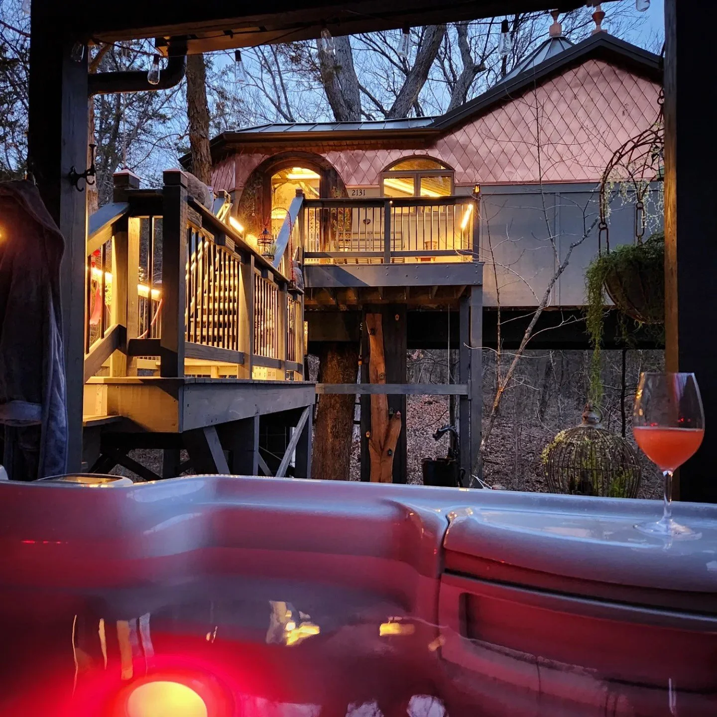 Red Hot Tub at Enchanted Forest Treehouse Pavilion 2025