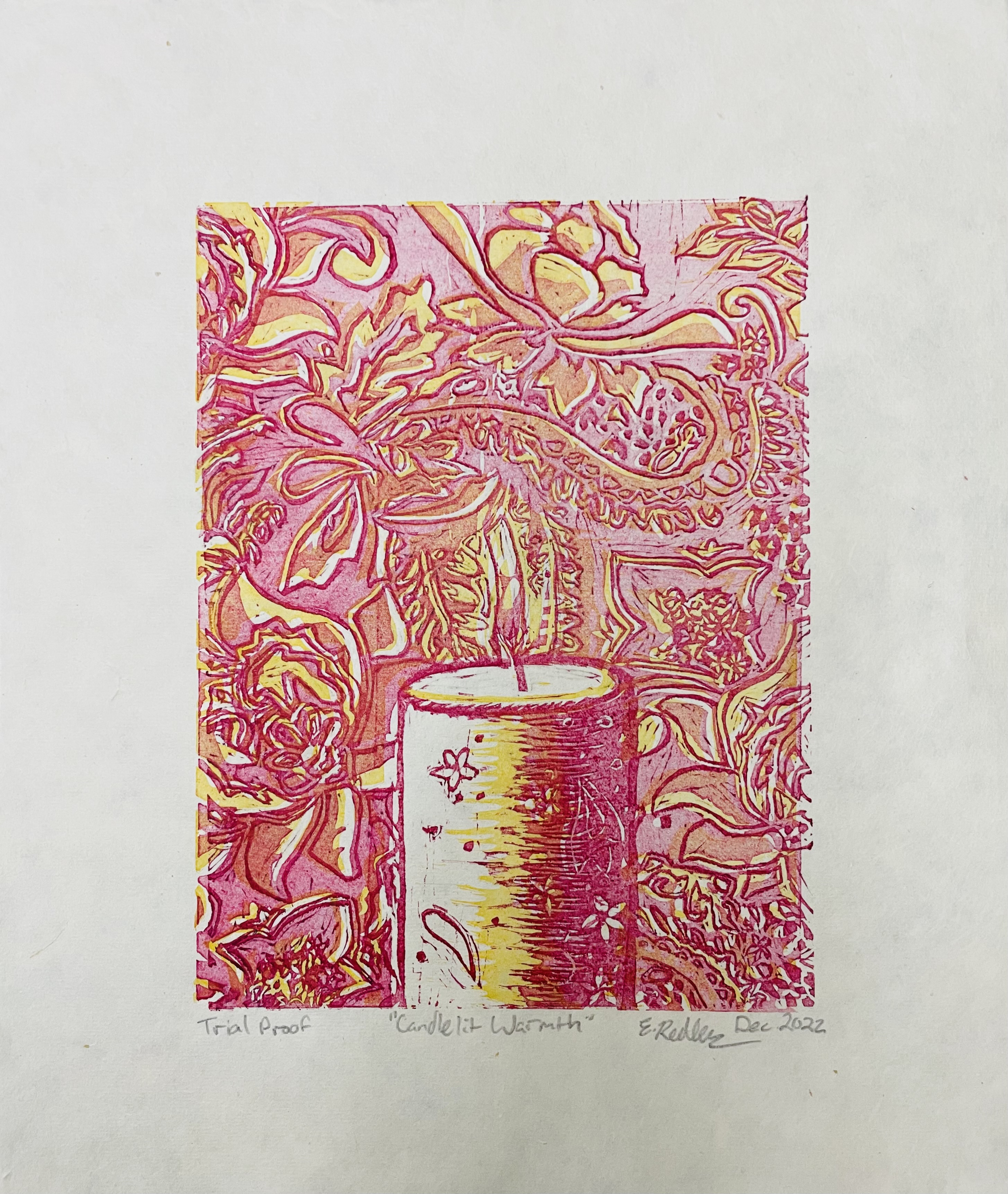 "Candlelit Warmth" trial proof