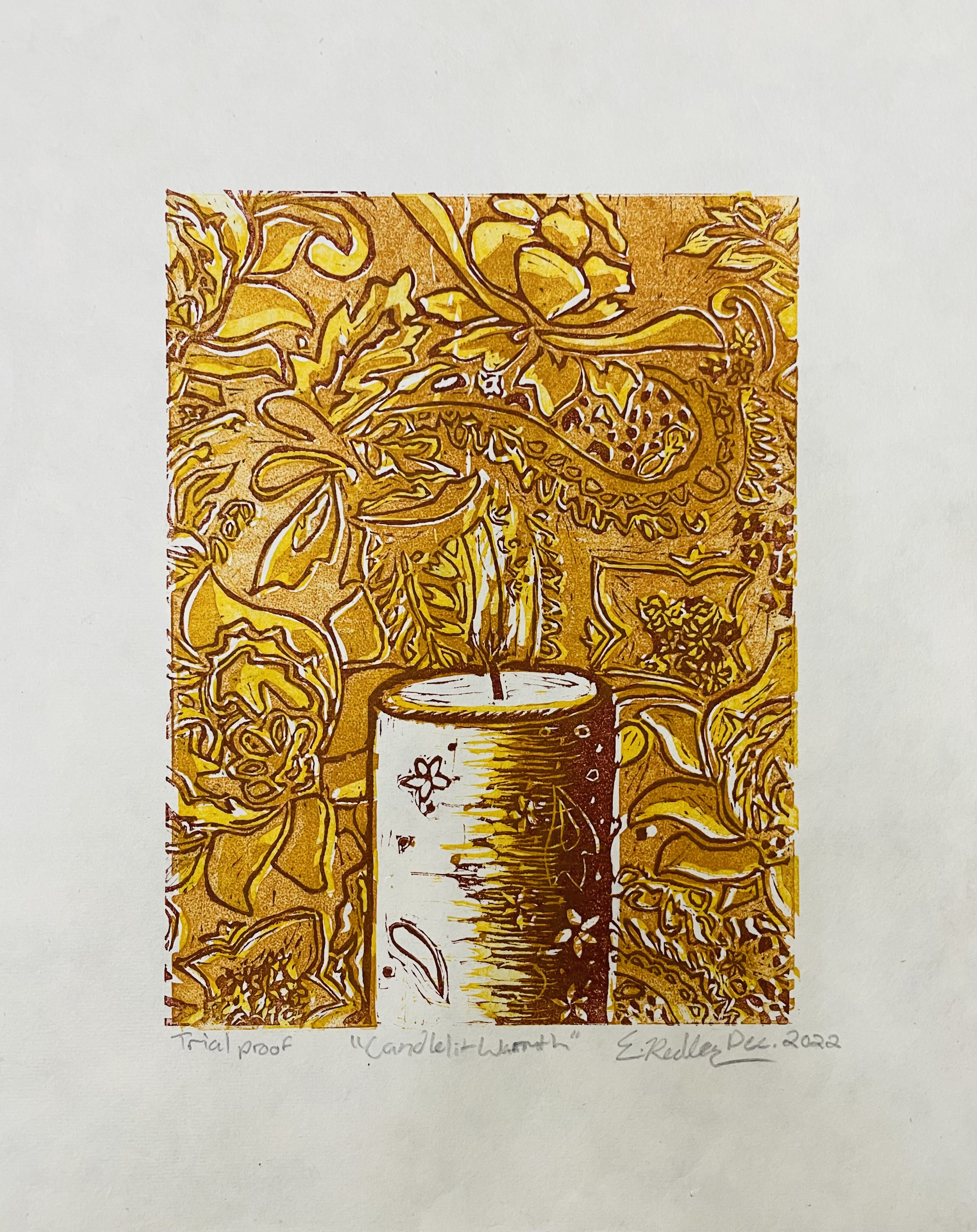 "Candlelit Warmth" trial proof