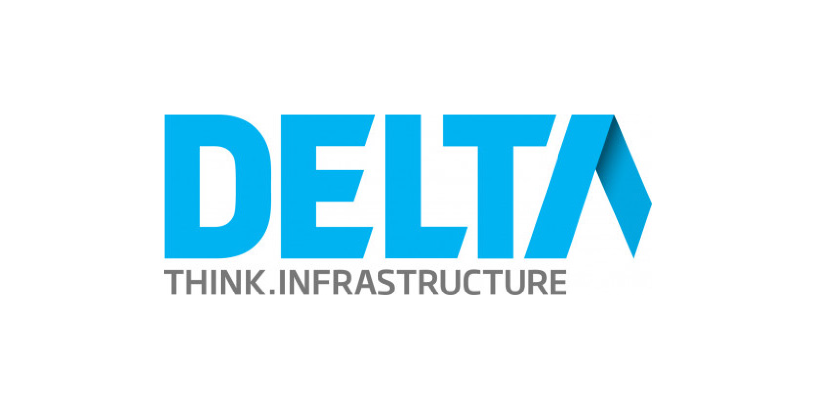 Delta logo with blue and gray text and the tagline "Think.InfaStructure"