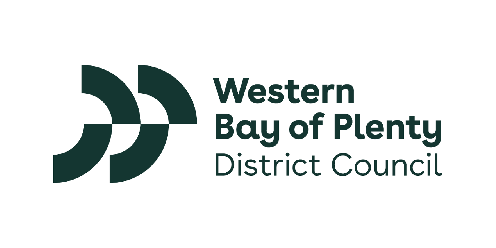 Logo of Western Bay of Plenty District Council featuring stylized semicircles and the council name.