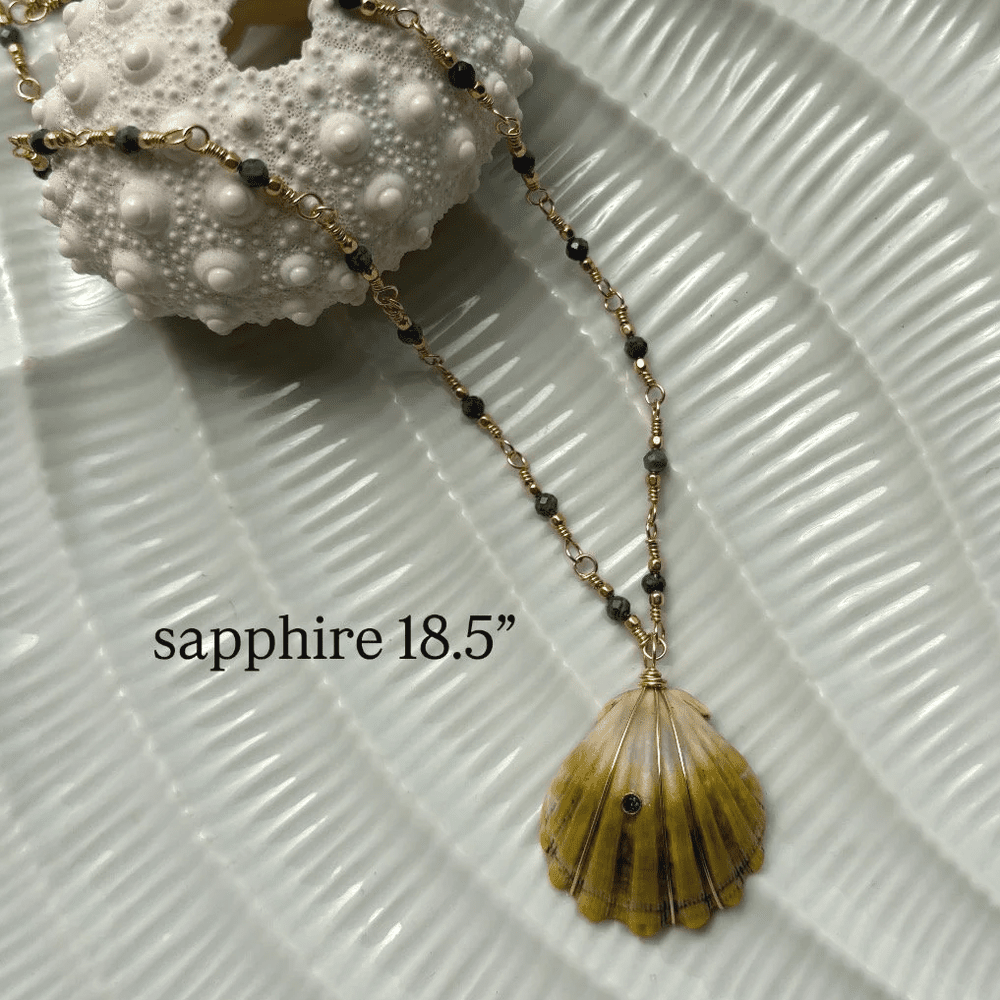 Wire Wrapped Gemstone Sunrise Shell Necklaces — Kimmy Kai Hawaii