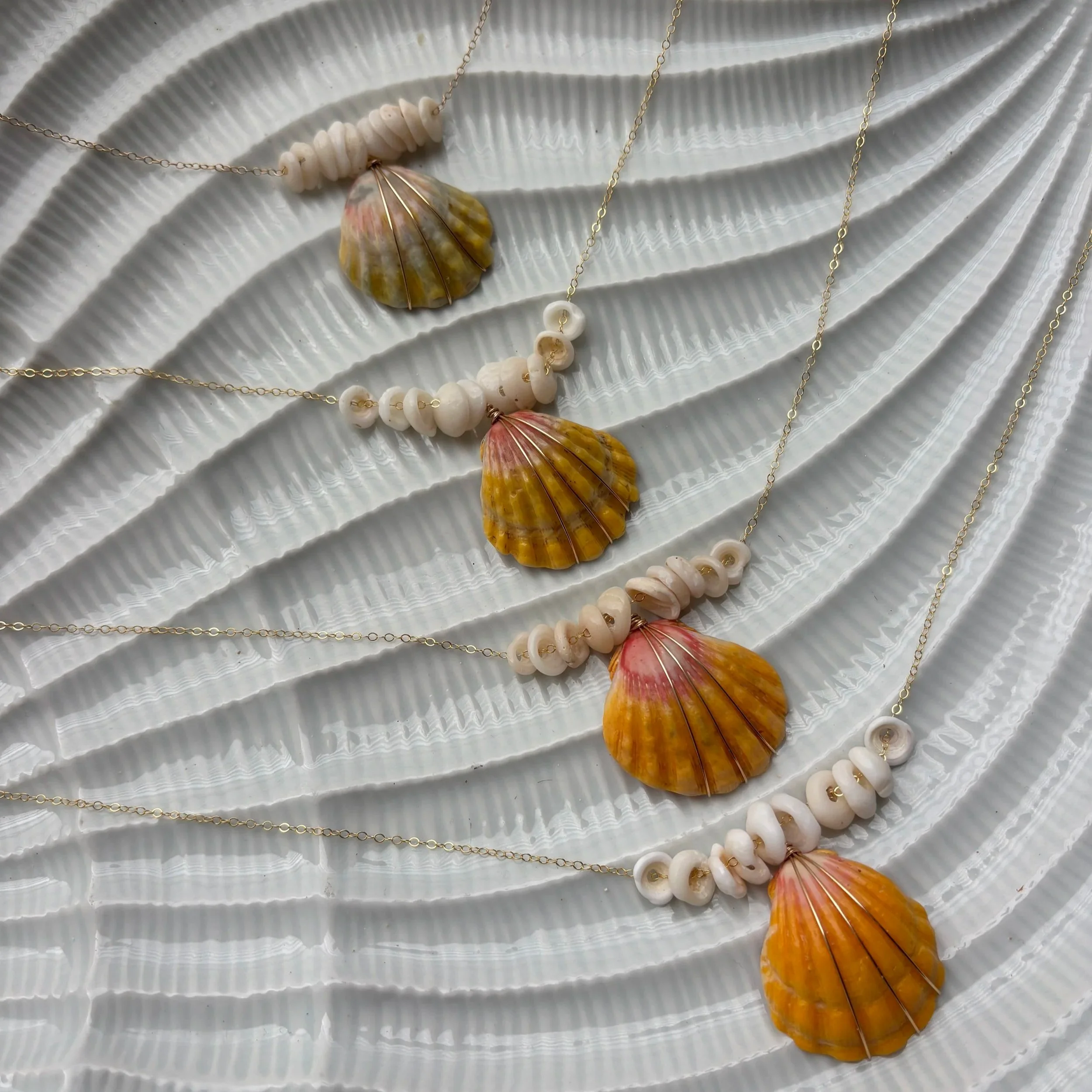 Sunrise Shell + Puka Floating Necklace