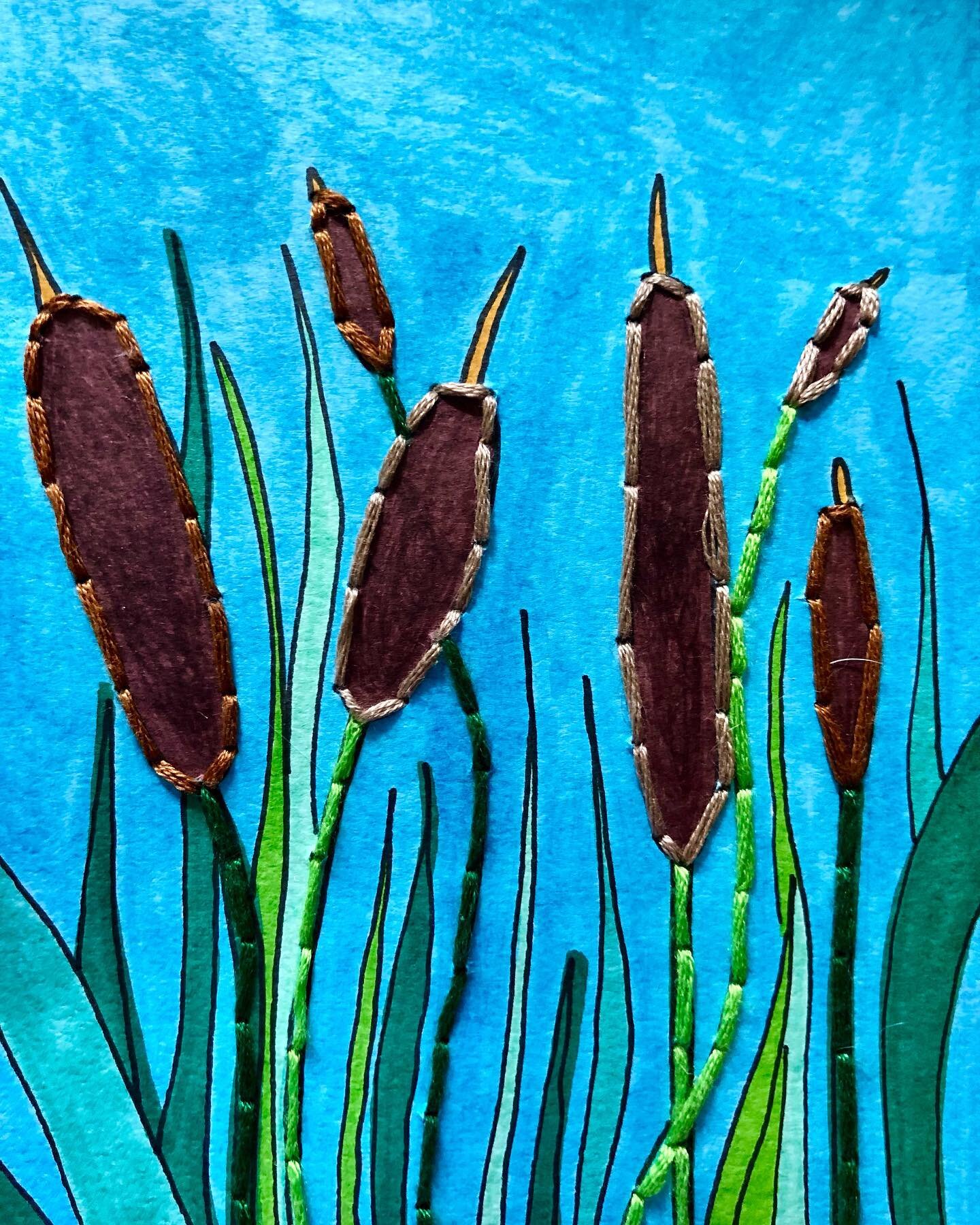 New Pieces On Their Way To My Etsy Shop 🤗

#minnesotaartist#minnesotaartistcommunity#drawing#coloring#embroidery#landscape#blue#green#brown#cattails#localartist#supportlocal