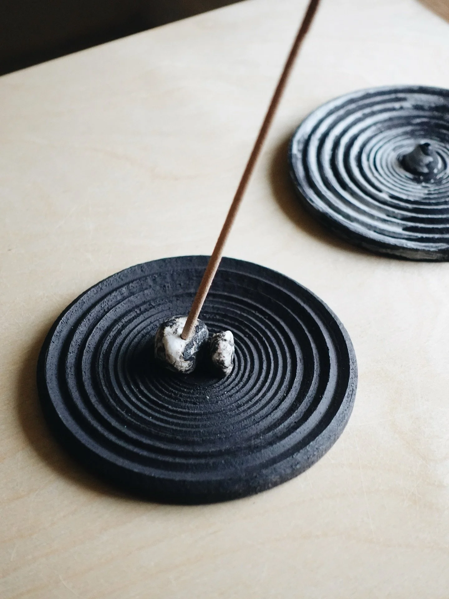 Incense holder, inspired by Japanese rock gardens. When I visited Ryōan-ji temple in Kyoto this spring, I left with the idea of creating a piece that captures the calm and stillness of that space. This is still a prototype, but I&rsquo;m hoping to sh