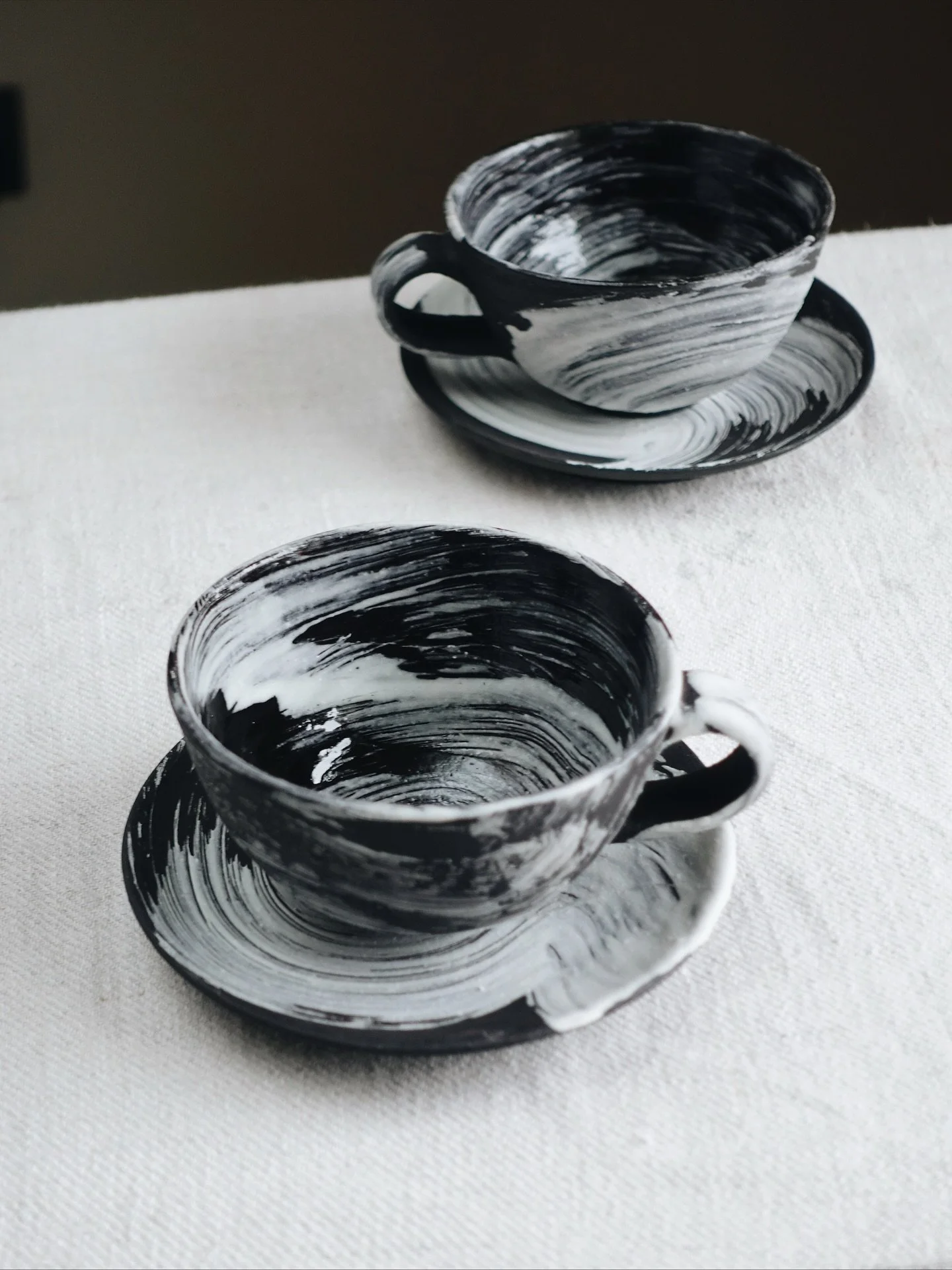 Hakeme cup &amp; saucer ☕️
Coming in the Winter Drop at the end of November.
Subscribe on my website to get notified.

#pottery #handmadeceramics #ceramics #collectableart #collectables #designmiami #artbasel #ceramicstudio #stonewareceramics #japane