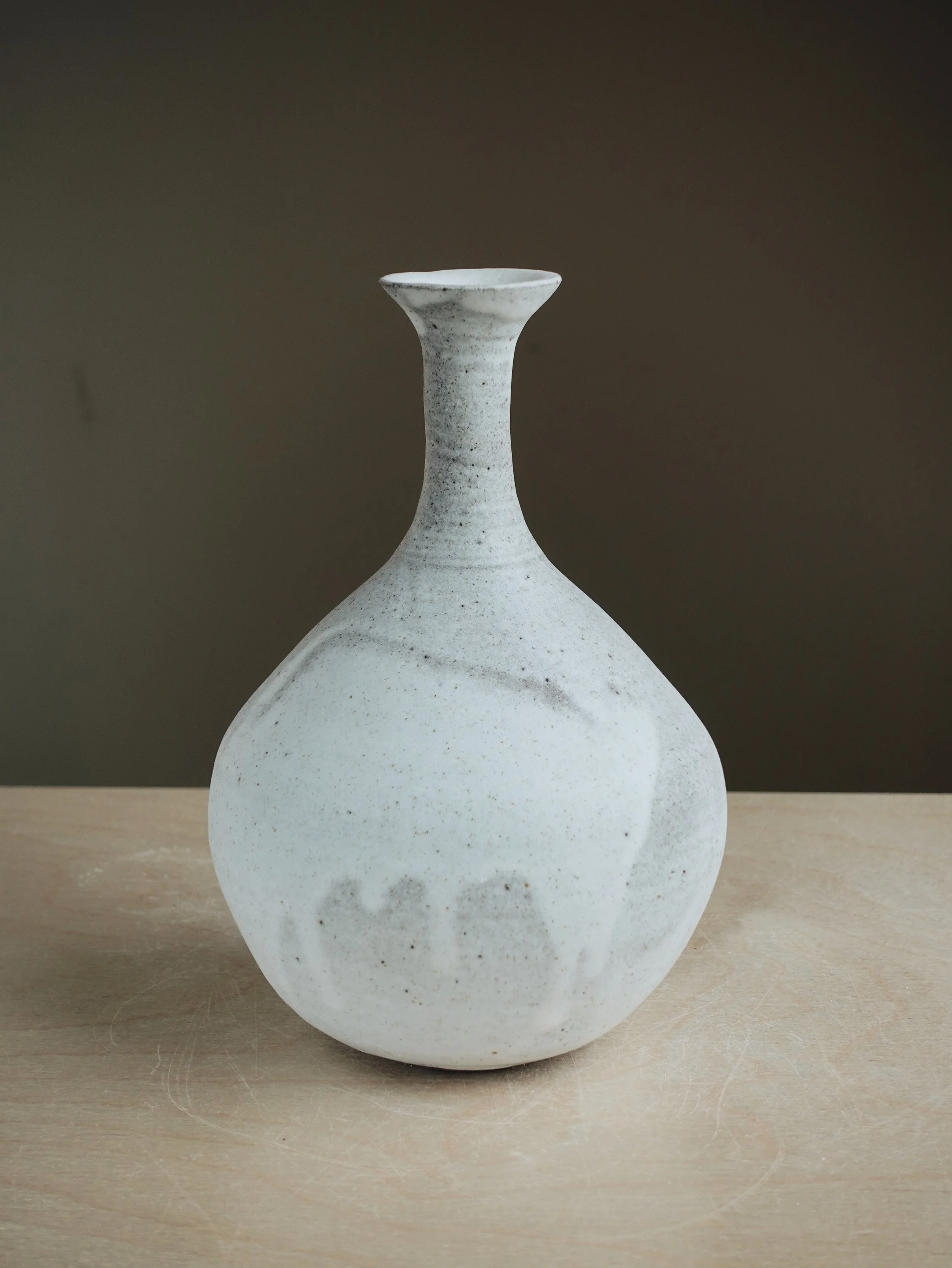 Matte White Tall Neck Vase