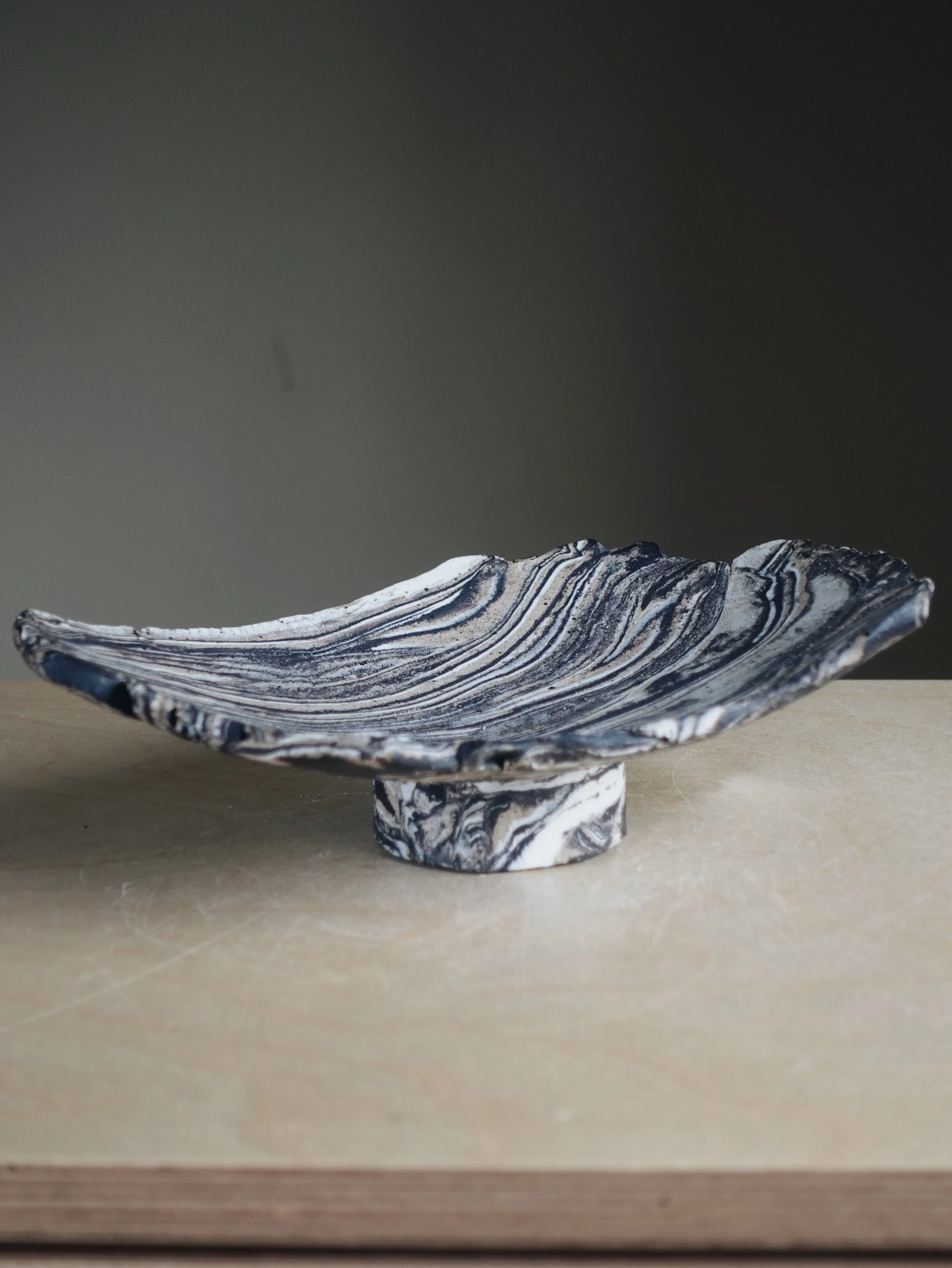 Nerikomi Footed Bowl