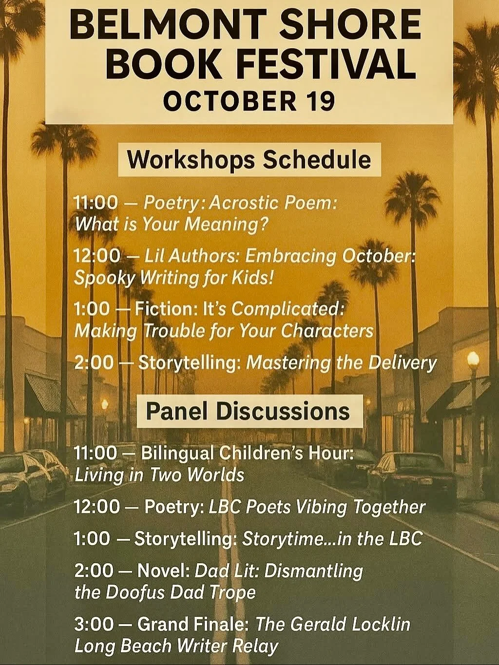 📚✨This Sunday Oct 19th, is for the book lovers! Join us on 2nd Street in Belmont Shore for our second annual Book Fair, featuring 70+ local writers, a full day of programming, workshops, and so much more.

If you love supporting local, this is the