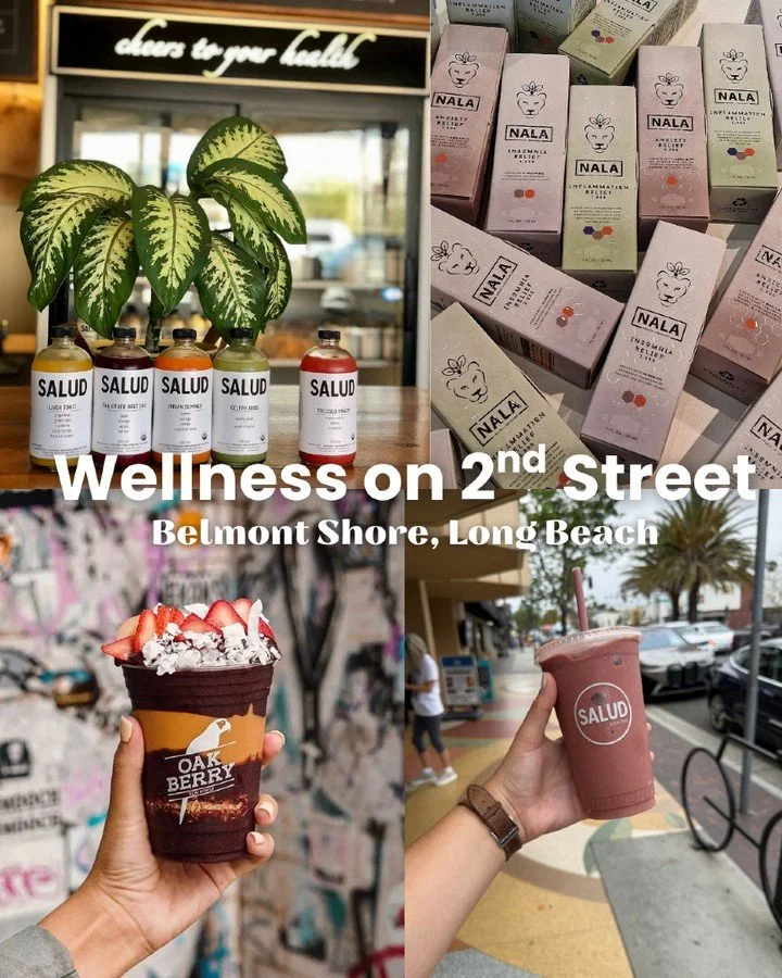 Wellness is served on 2nd Street 🌿

From cold-pressed juices to holistic care, here&rsquo;s where Belmont Shore goes to recharge:

🍹 Salud Juice &ndash; Founded right here in Long Beach in 2012 by Angela Keen (originally from her apartment kitchen)