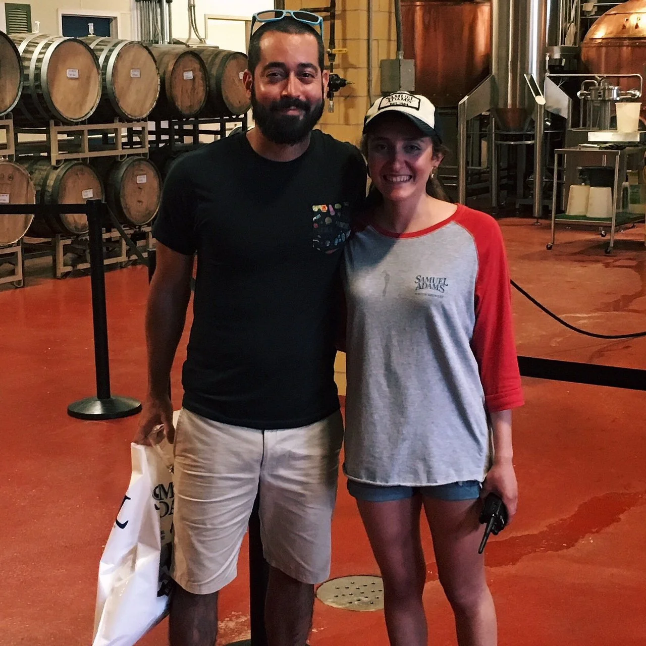 Con Alicia en nuestra visita a Samuel Adams en el 2016