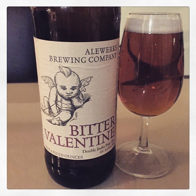 Alewerks Bitter Valentine IPA vía @thecraftbeergal en Instagram