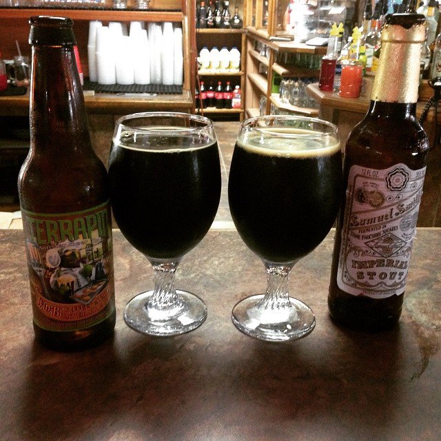 Terrapin Wake and Bake y Samuel Smith Imperial Stout vía @lmv30 en Instagram