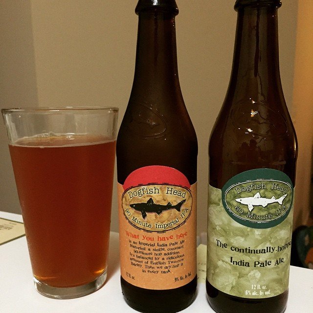 Dogfish Head 90 Minute y 60 Minute IPA vía @mauricioh77 en Instagram